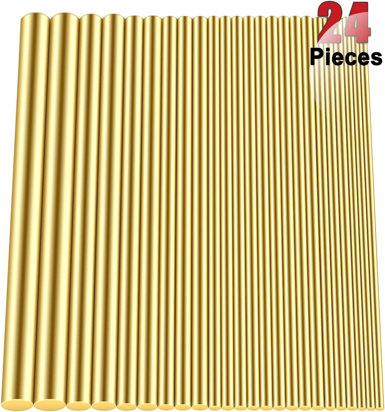 Brass round Rods Bar Assorted, Diameter 2-8Mm for DIY Craft Tool (24 Brass round Rods Bar Assorted, Diameter 2-8Mm for DIY Craft Tool (24