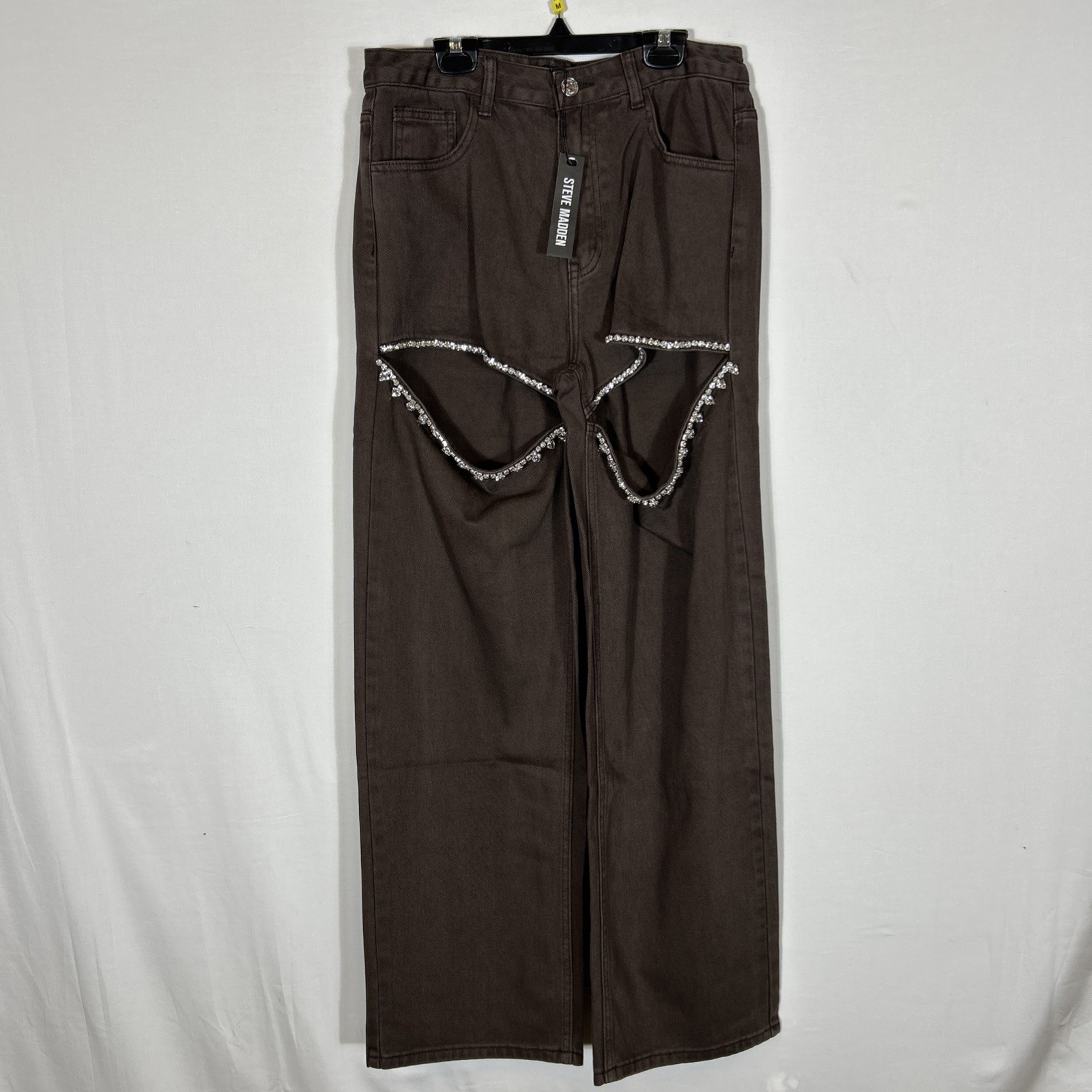 $119 Steve Madden Woman’s Taylor Jean Wide Leg Cocoa Brown Size 29 Cotton
