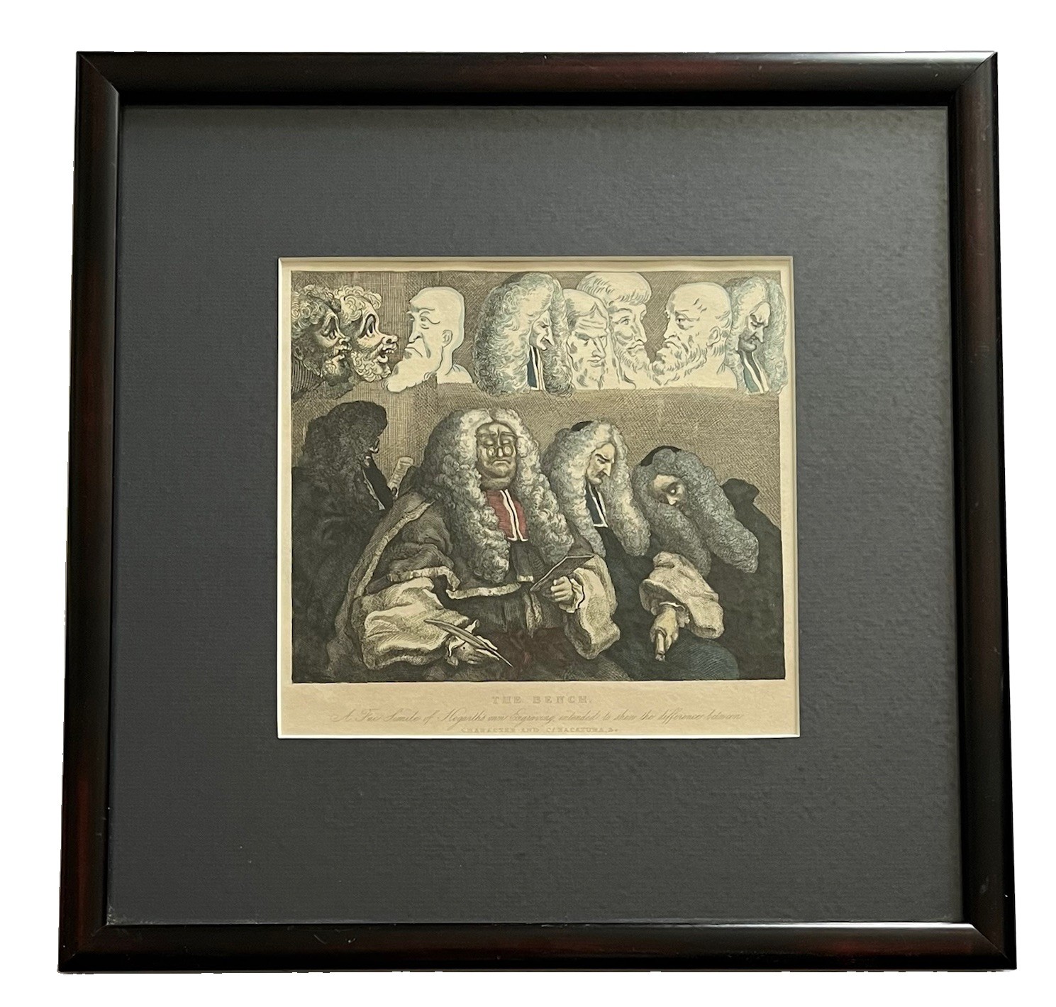⁠Antique 19th C. William Hogarth Hand-Coloured Print \