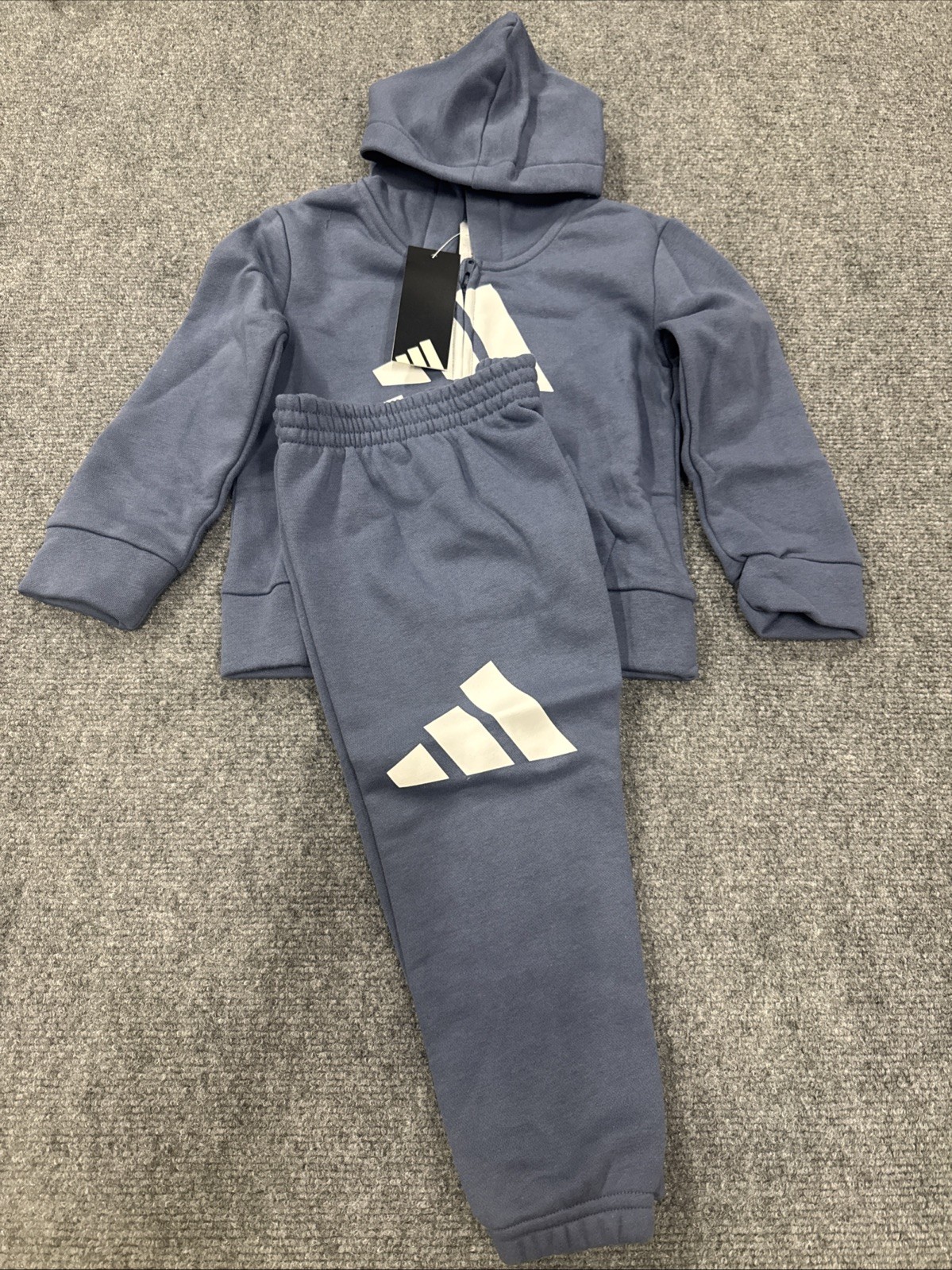 Adidas ESS FLC Big Logo JKT Jogger Set (KL 6782)(AG11721) LT Navy Boys 3T