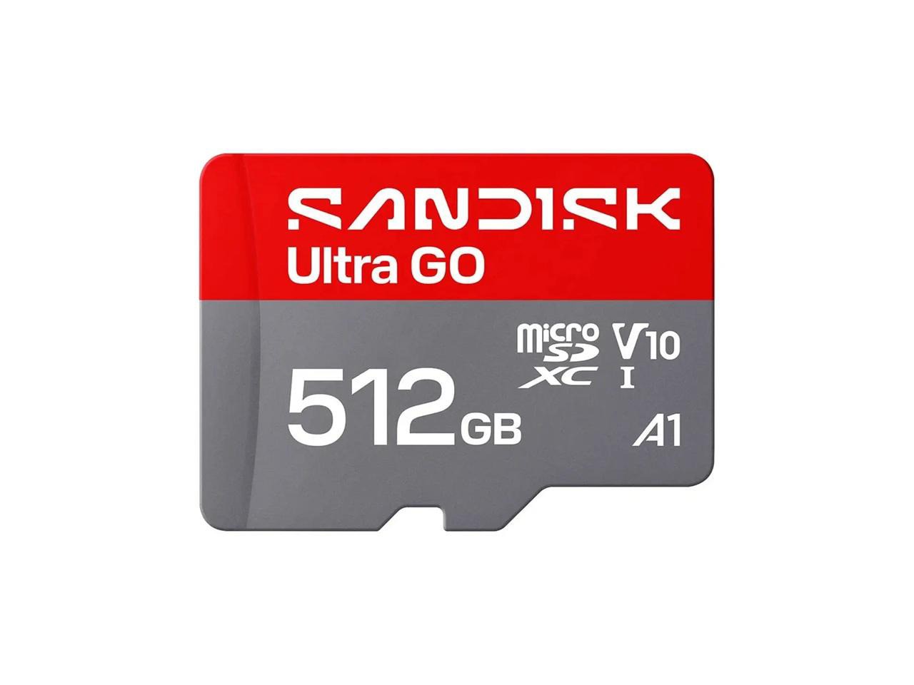 SanDisk Ultra GO microSD 512GB microSDXC Memory Card - Up to 190MB/s UHS-I A1 C1