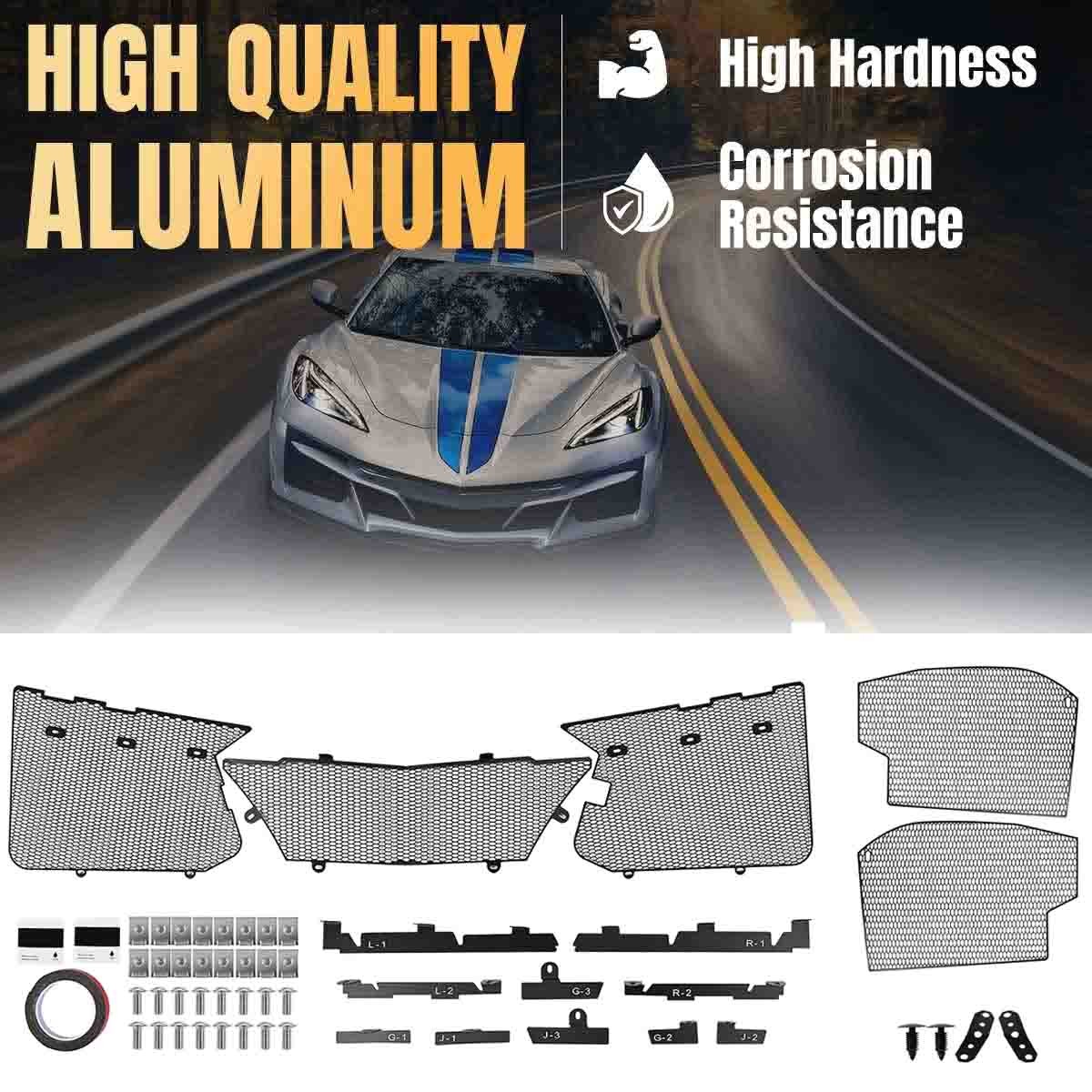 CNC Side Intake Mesh Grill & Front Radiator Grille For Corvette C8 Z06 2023-2026