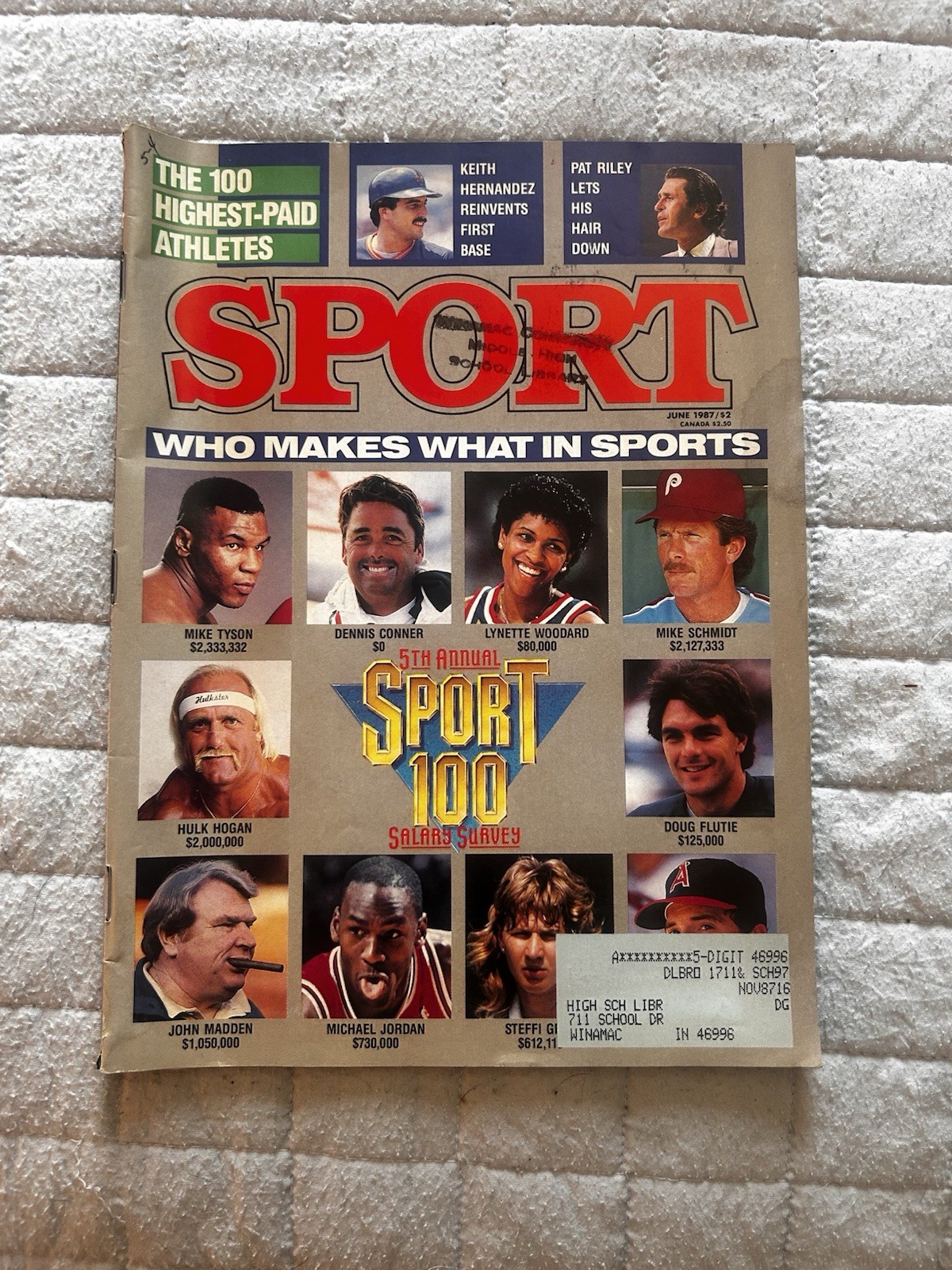 1987 JUNE SPORT MAGAZINE - WHO MAKES WHAT TOP 100 FRONT COVER - L 6281