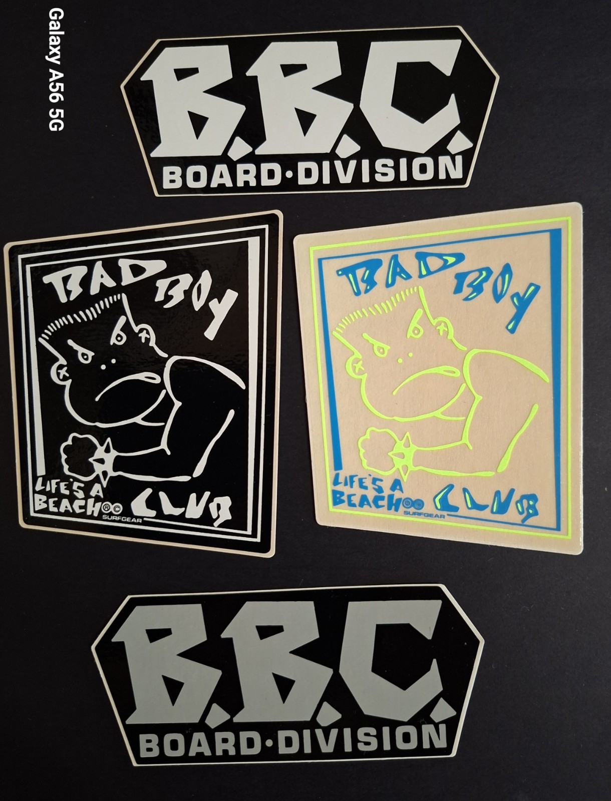 Vintage 80s Lifes A Beach Bad Boy Club Skateboard Sticker Lot 4x NOS Mastertac