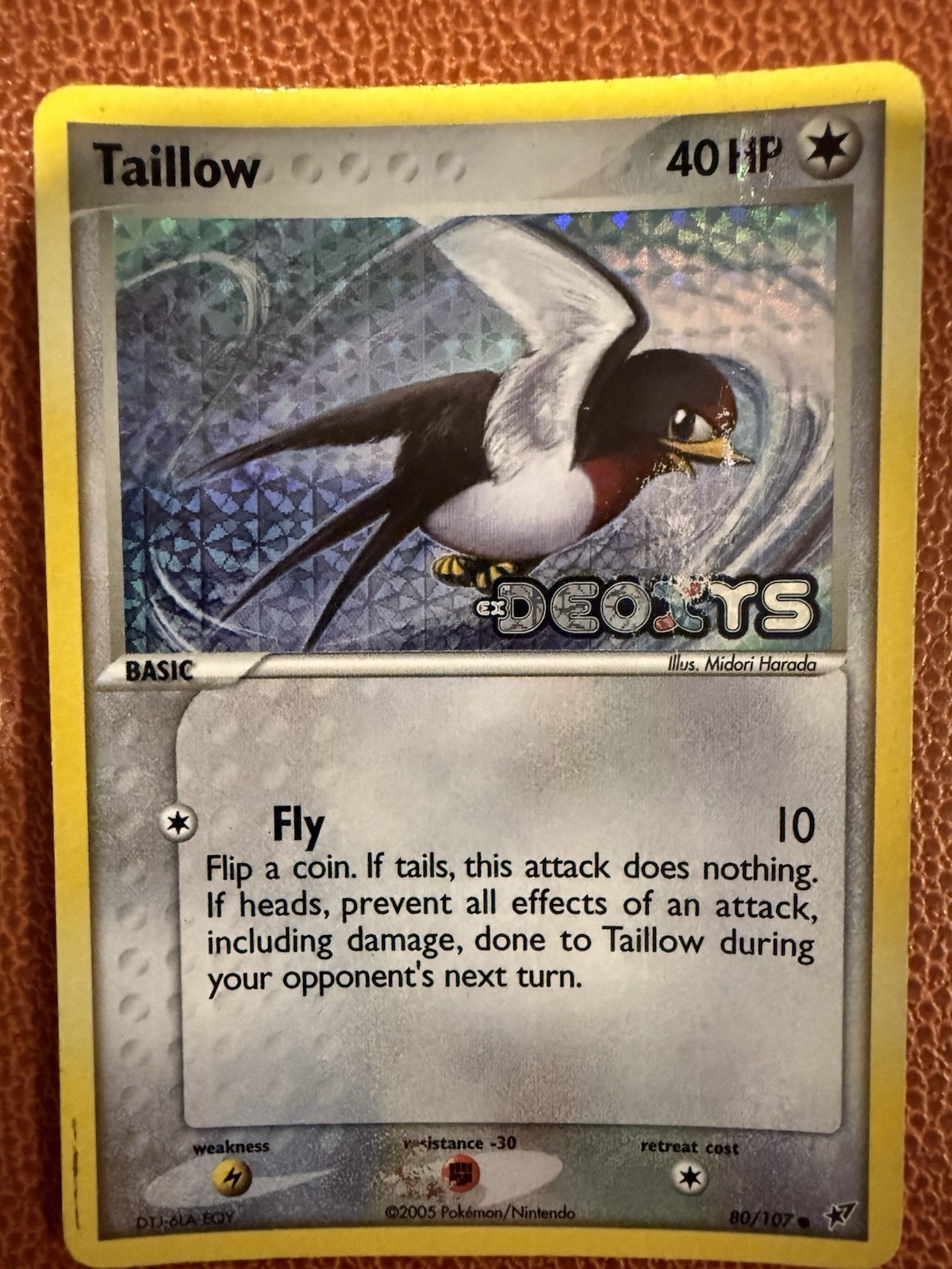 Pokémon TCG Taillow 80/107 Reverse Holo Common EX Deoxys Heavily Played
