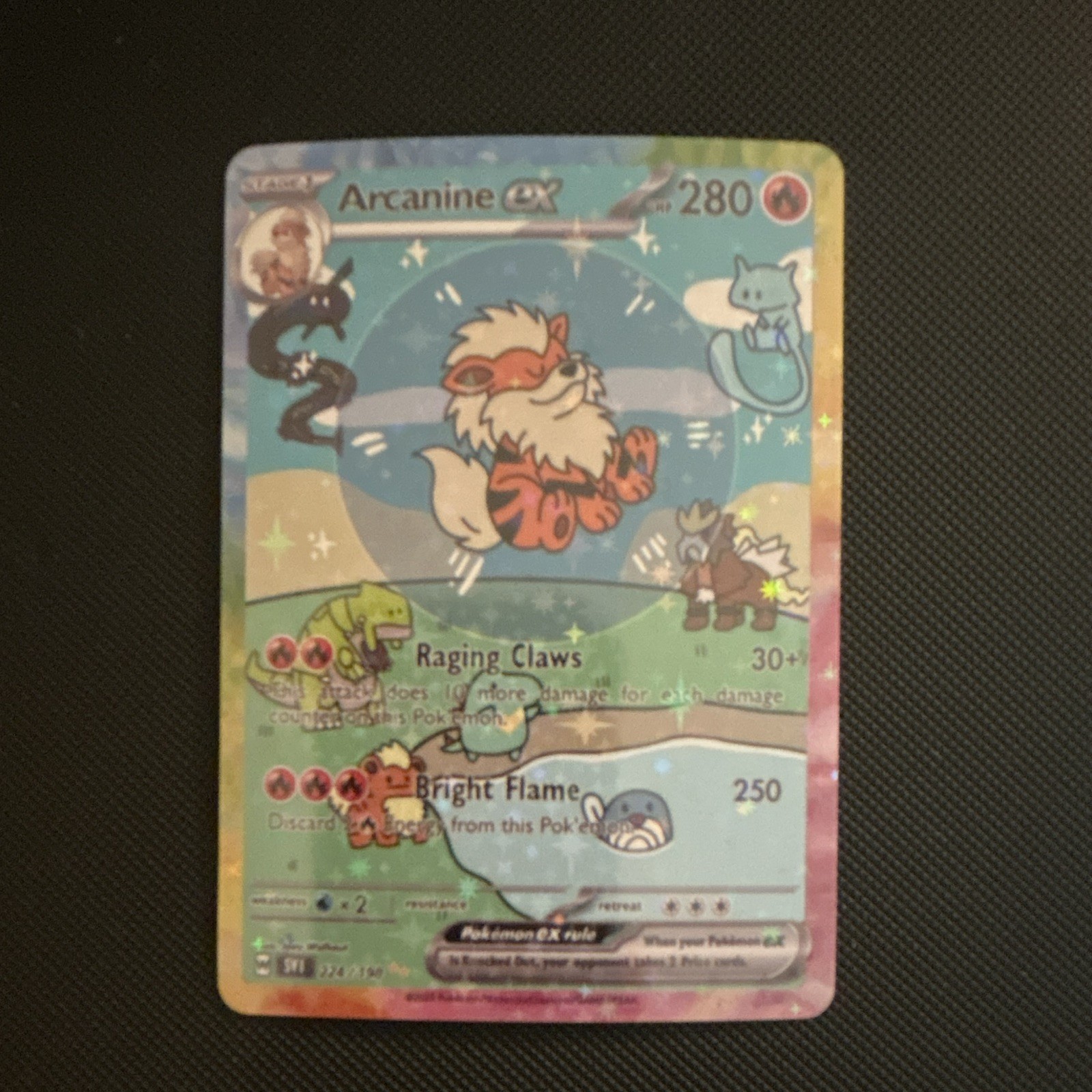 Arcanine EX Pokemon Card Display Art Card