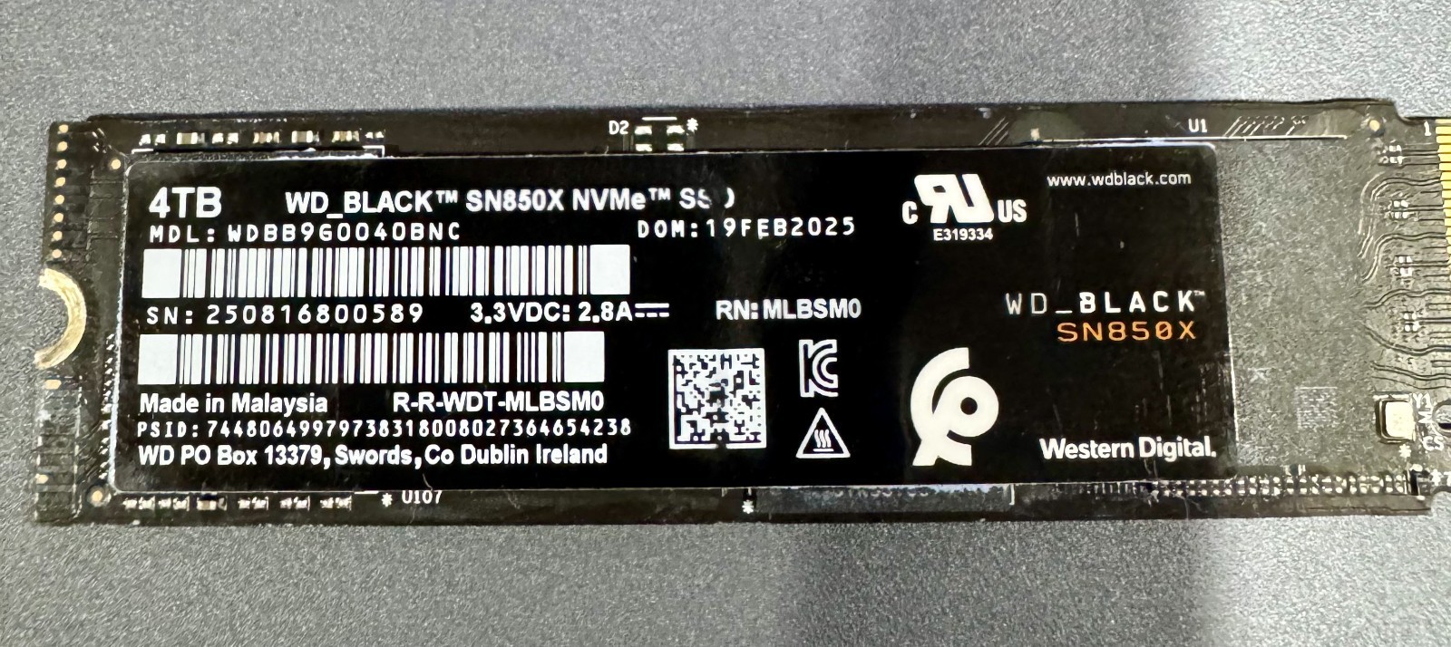Western Digital WD_BLACK SN850X 4TB NVMe Internal SSD Western Digital WD_BLACK SN850X 4TB NVMe Internal SSD