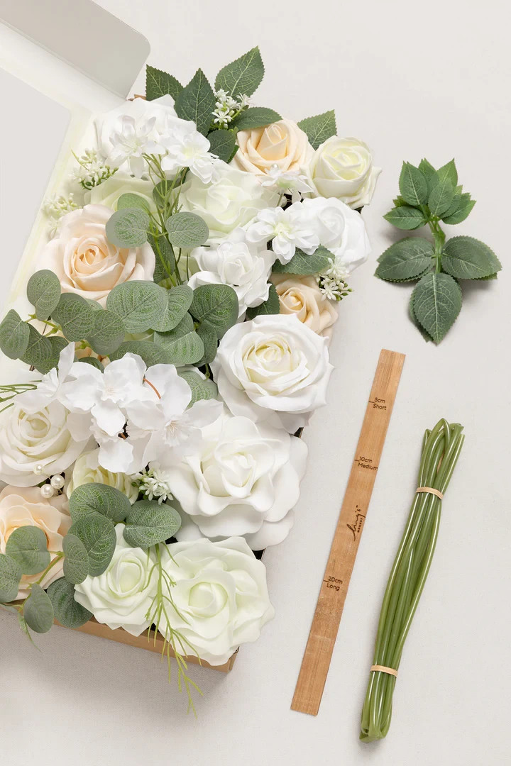 Ling\'s Moment DIY Designer Flower Boxes in White & Sage