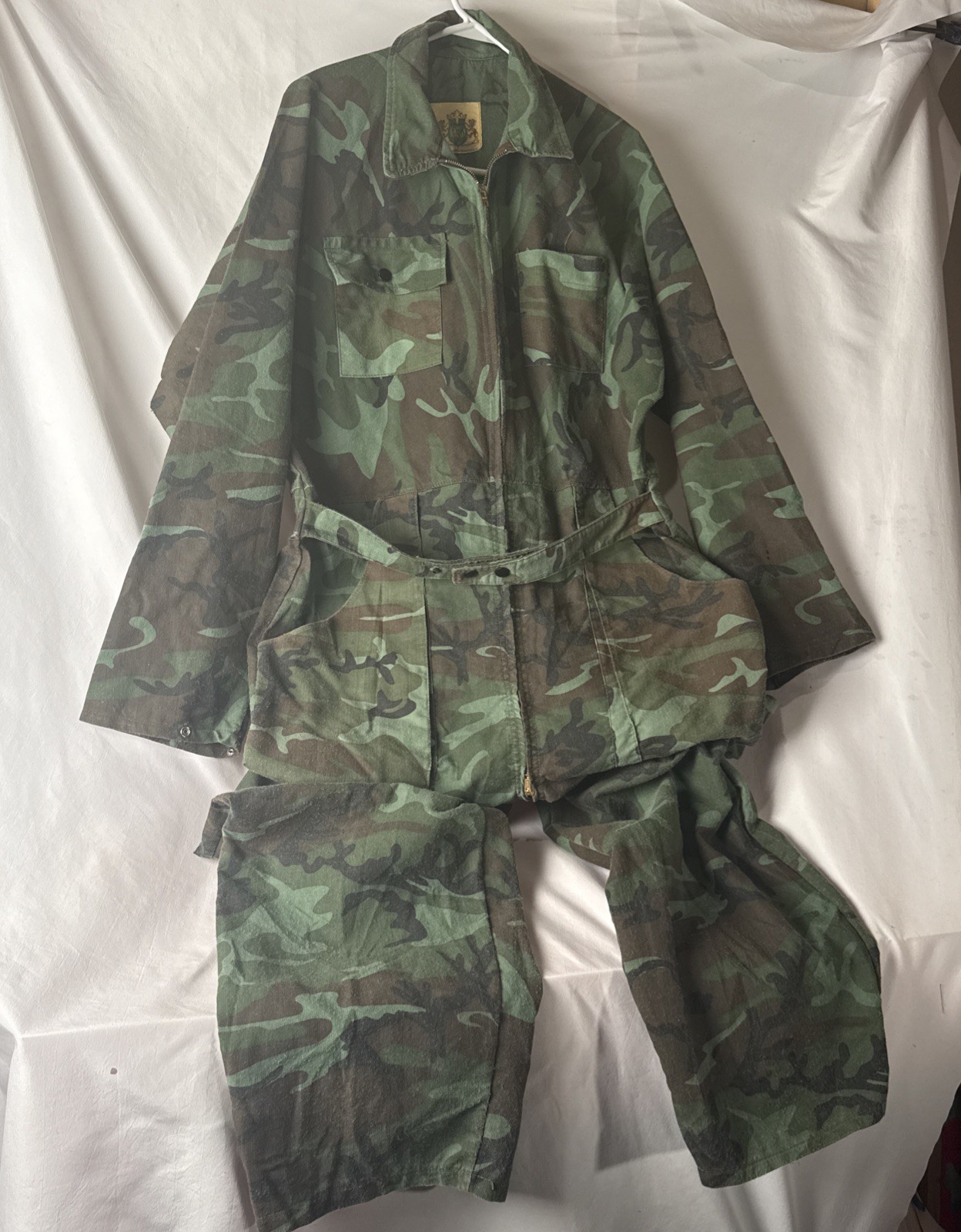 vtg 50s 60s ideal camo coverall talon zipper scovill snaps Camouflage