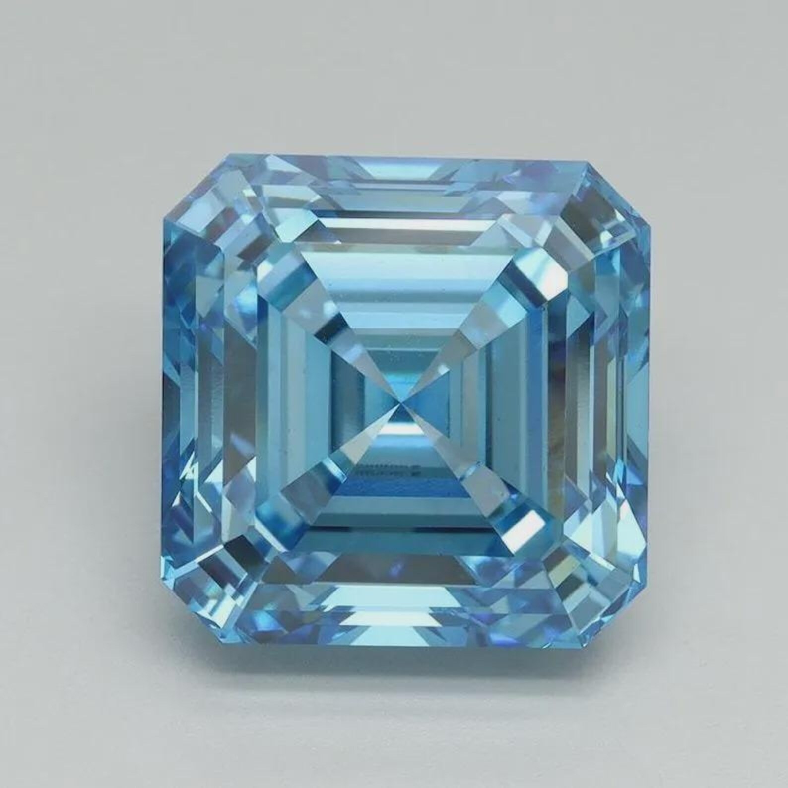 Natural Vivid Blue \'D\' Color 3.04 Ct VVS1 Unheated Loose Diamond Asscher Cut