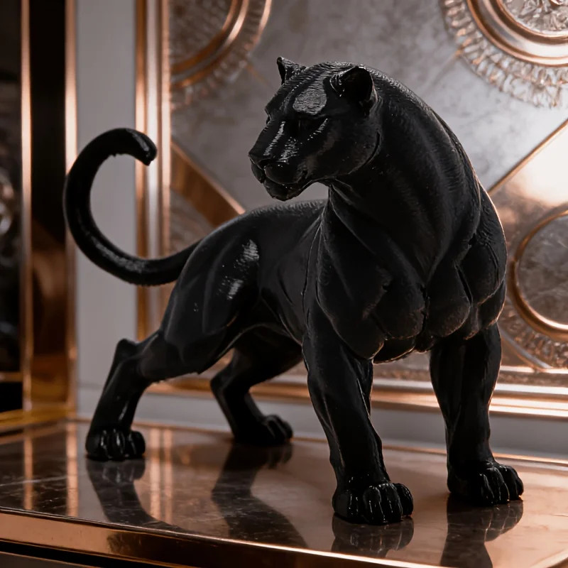 Black Panther Statue Dreamy Desktop Decor Car Dashboard Ornament Gift
