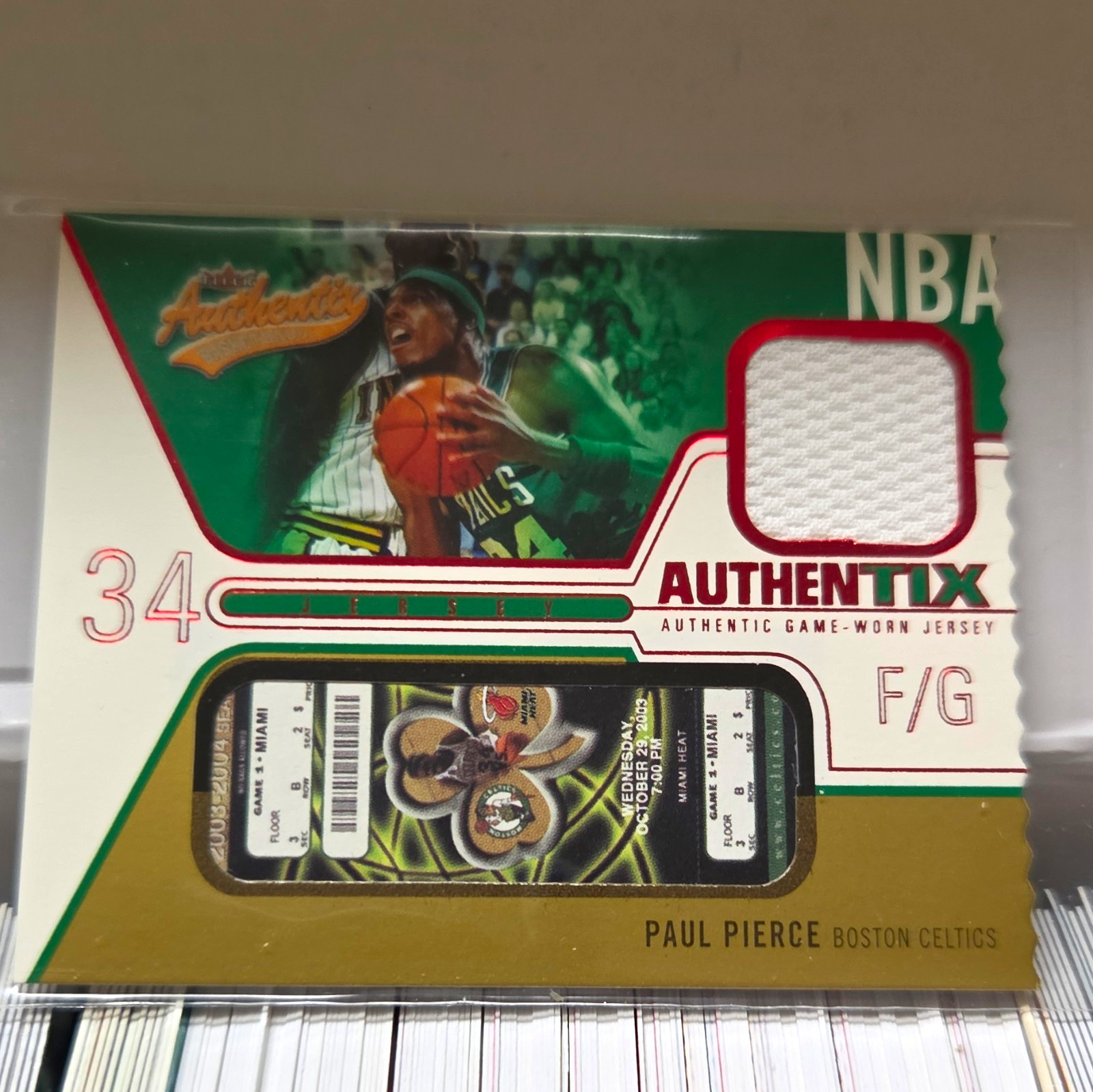 Fleer 2003-04 Authentix Jersey Authentix Paul Pierce #JA-PP Boston Celtics Fleer 2003-04 Authentix Jersey Authentix Paul Pierce #JA-PP Boston Celtics