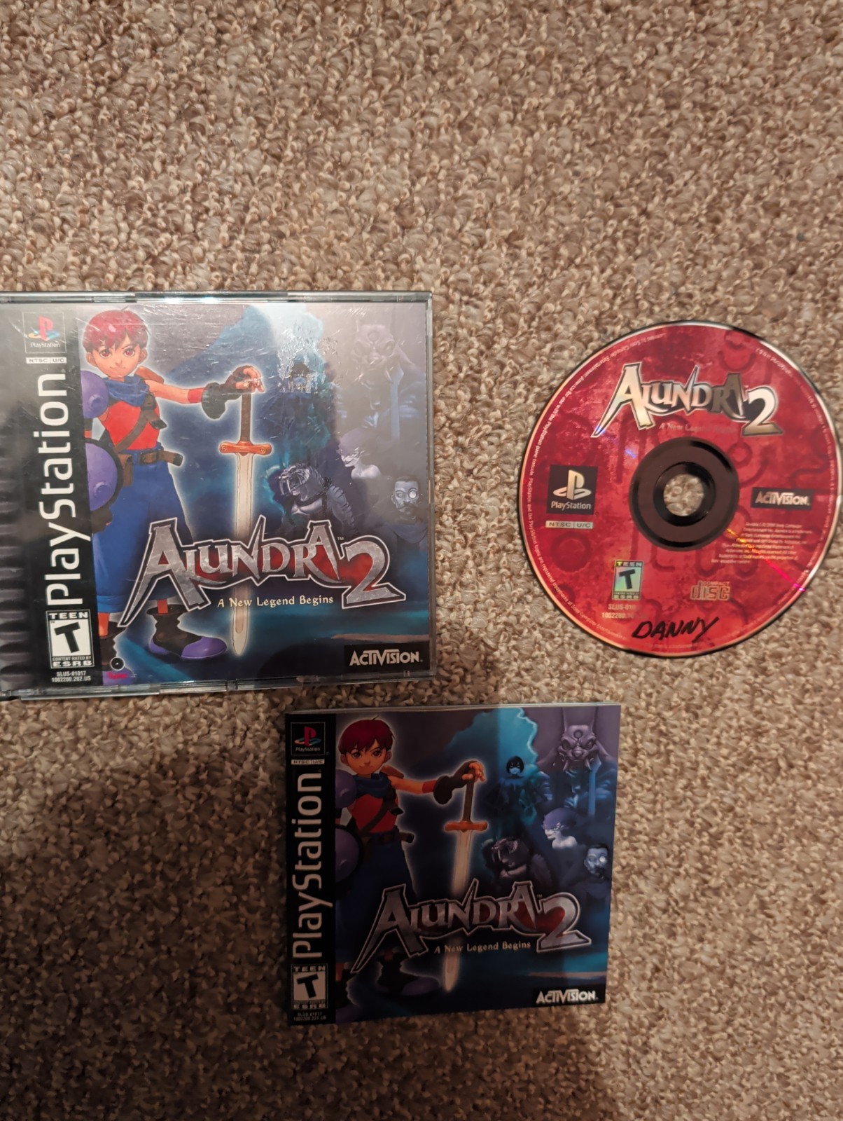 Alundra 2 (Sony PlayStation 1, 2000) Complete CIB Stapled Registration Card
