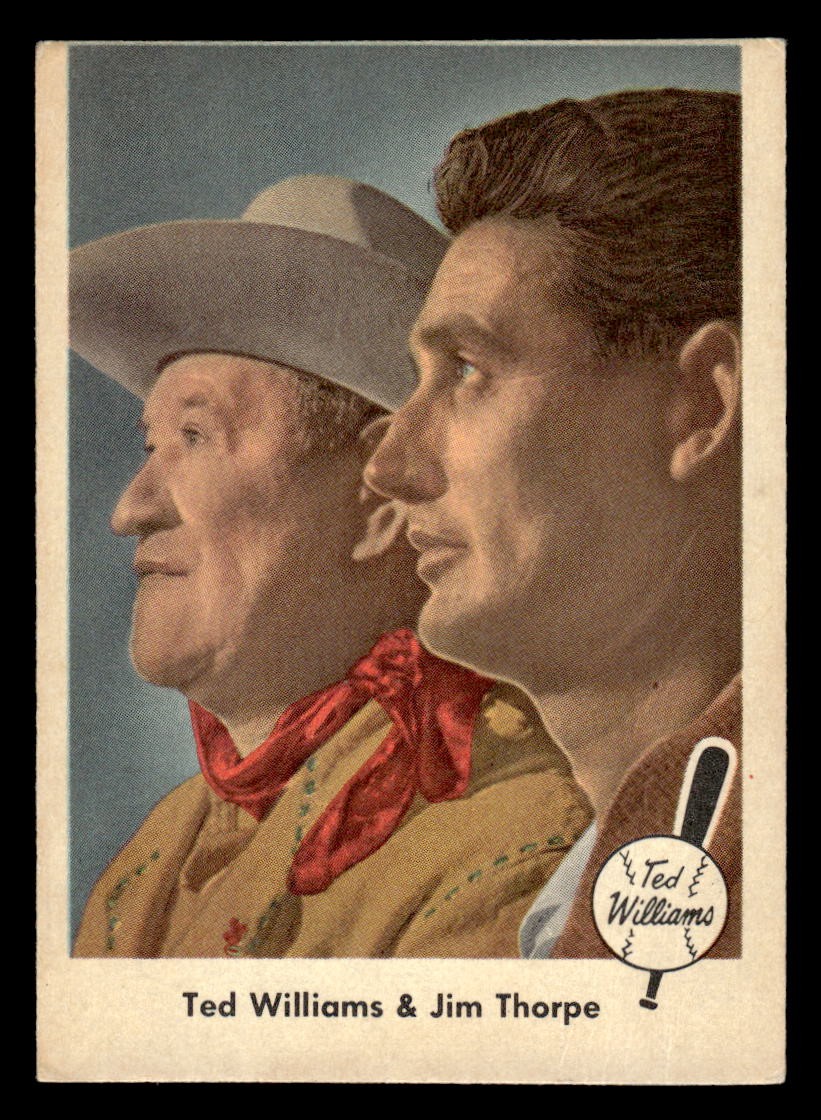 1959 Fleer Ted Williams Baseball Ted Williams / Jim Thorpe #70 lower grade