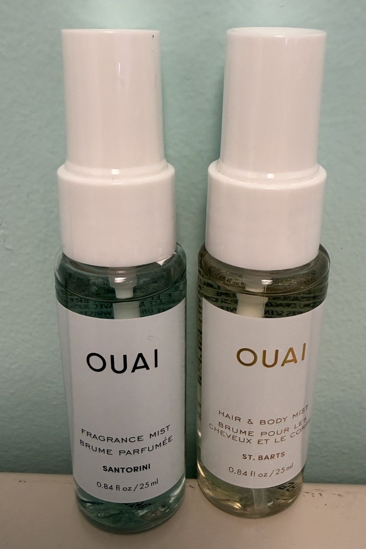 OUAI Fragrance Mist Set - Santorini & St Barts 0.84 ea New