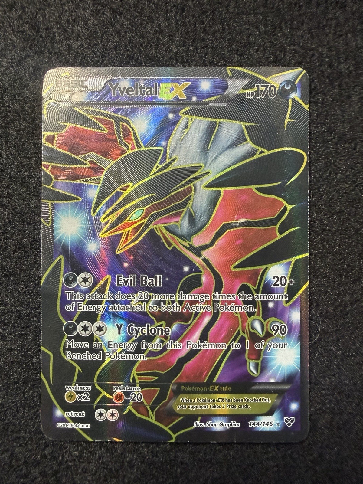 Pokemon Yveltal EX 144/146 Full Art Holo Ultra Rare XY English 2014