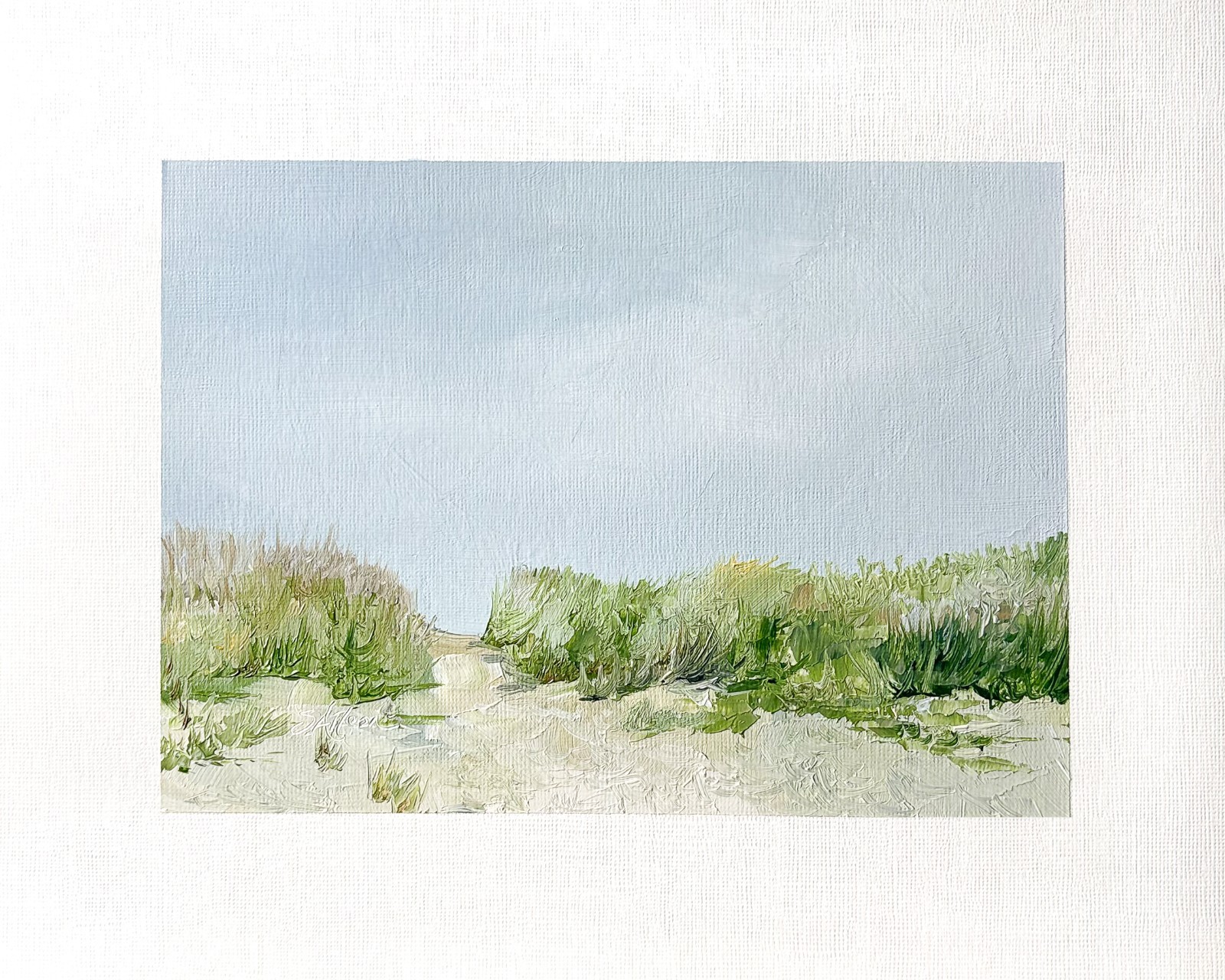 8x10 Original Oil Landscape Painting Seascape Impressionist Beach Dunes Signed