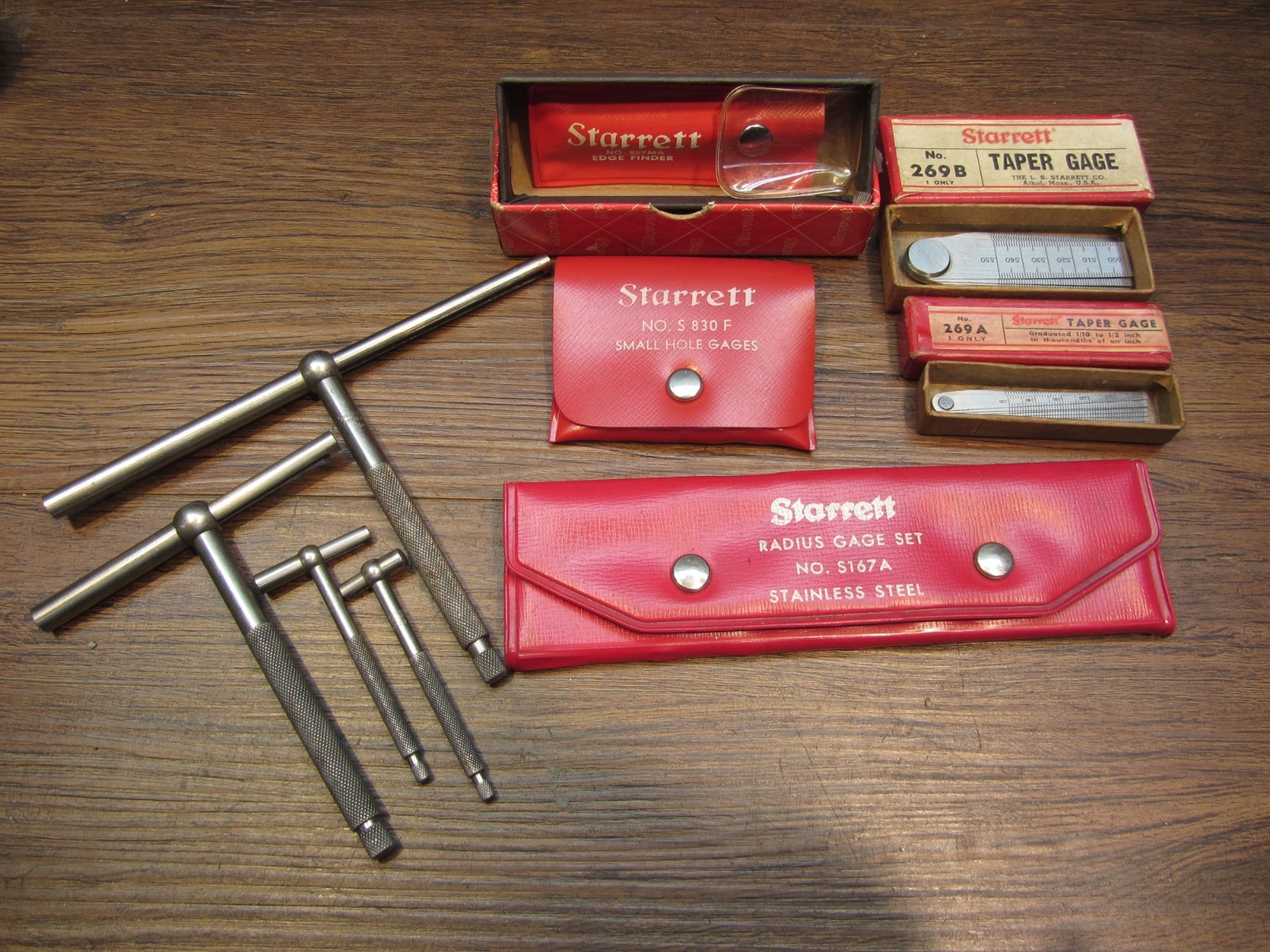 Starrett Telescoping Gage Set, S830f hole ,s167A radius,taper 269b & 269a Starrett Telescoping Gage Set, S830f hole ,s167A radius,taper 269b & 269a