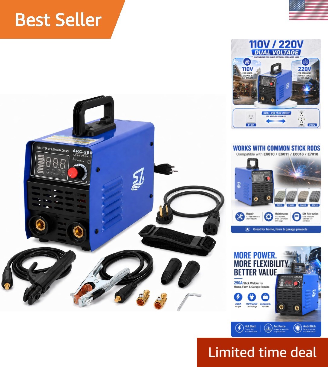 Versatile 250A Dual Voltage Welding Machine - Perfect for Home and Garage Use Versatile 250A Dual Voltage Welding Machine - Perfect for Home and Garage Use