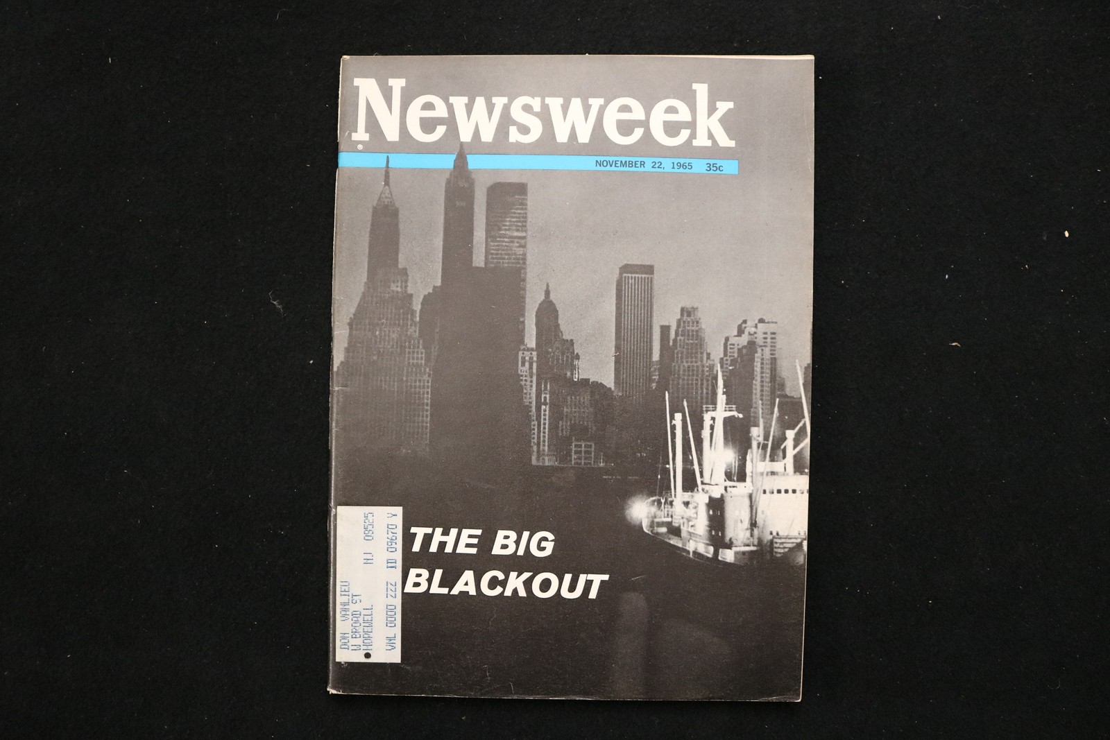 1965 NOV 22 NEWSWEEK MAGAZINE - THE BIG BLACKOUT OF NEW YORK CITY COVER - NW 234