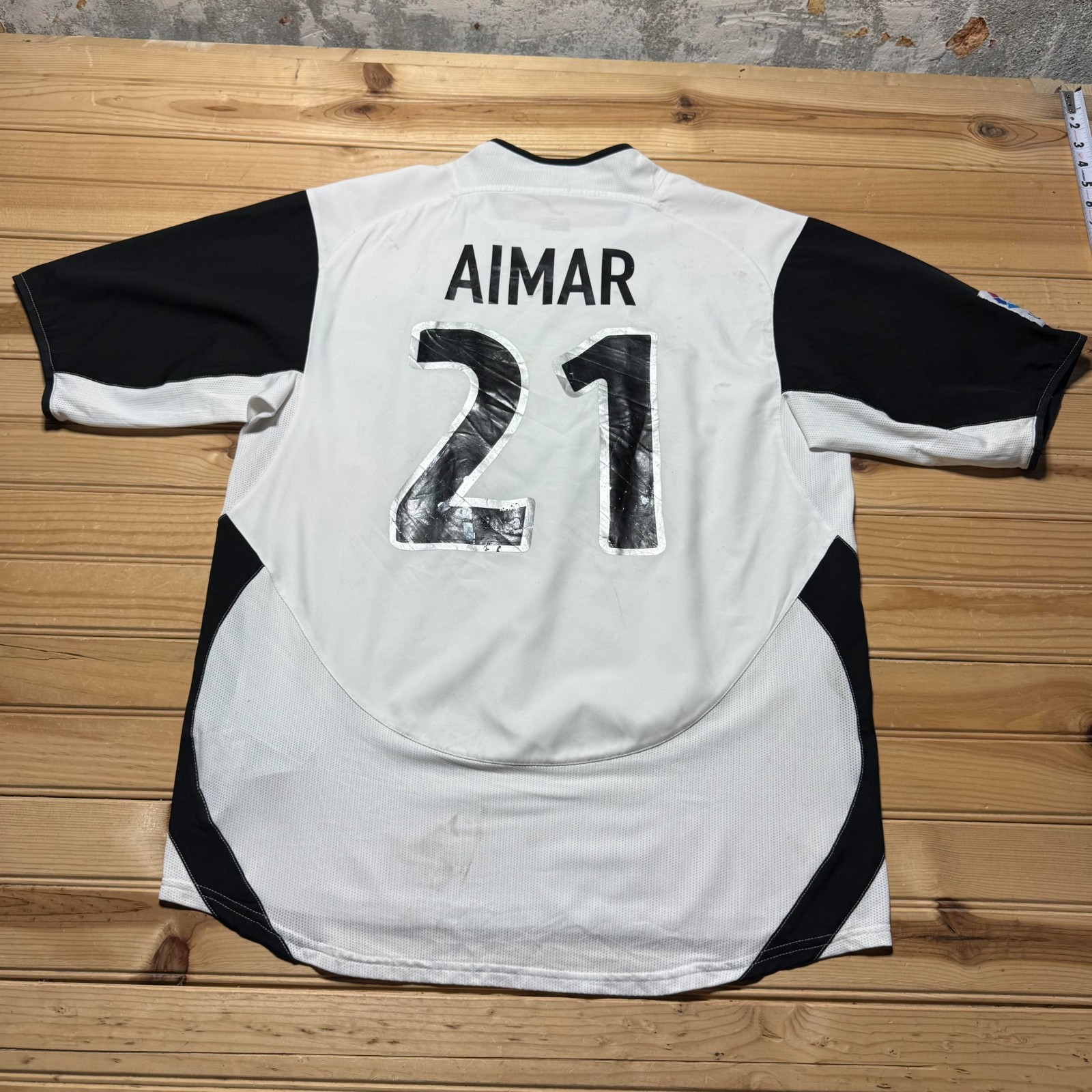 Vintage Y2K Nike Aimar #21 Valencia CF Spain Toyota Home Soccer Jersey - Medium