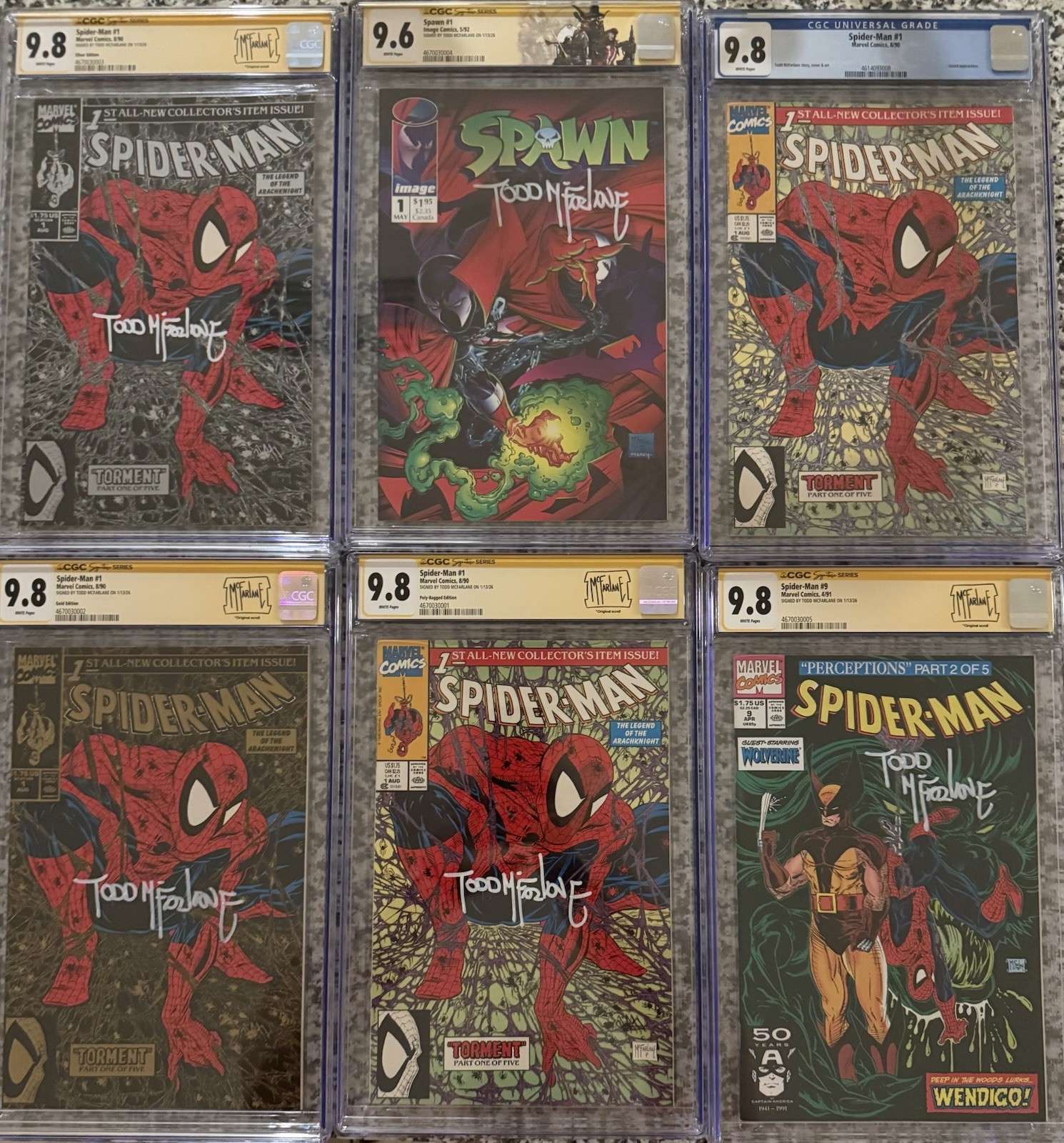 Todd McFarlane Signed CGC Lot Spider-Man #1 Spawn #1 9.8 SS + Bonus