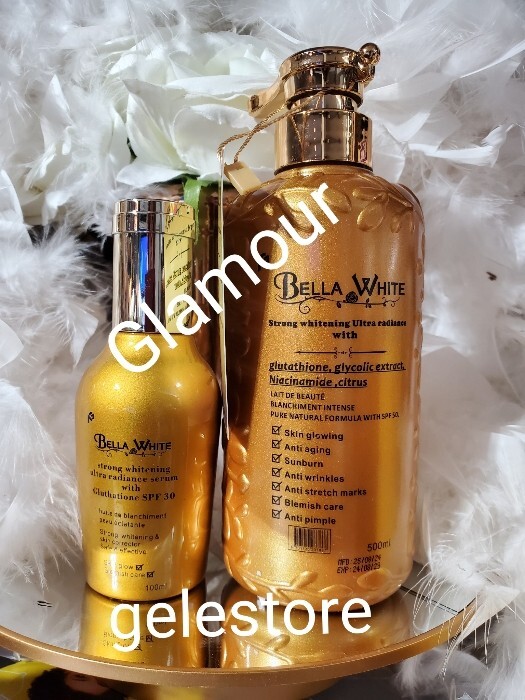 2pcs.  Bella-White ultra  Radiance body lotion & serum. Natural formula spf 30