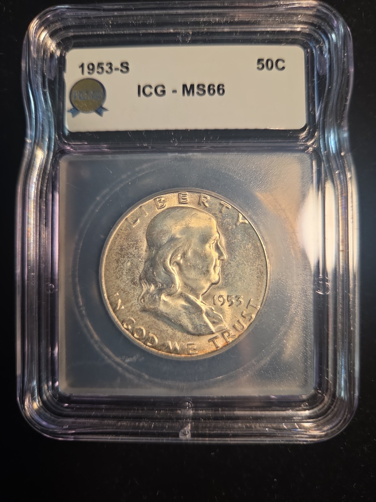 1953-S 50c Franklin Half Dollar ICG MS66