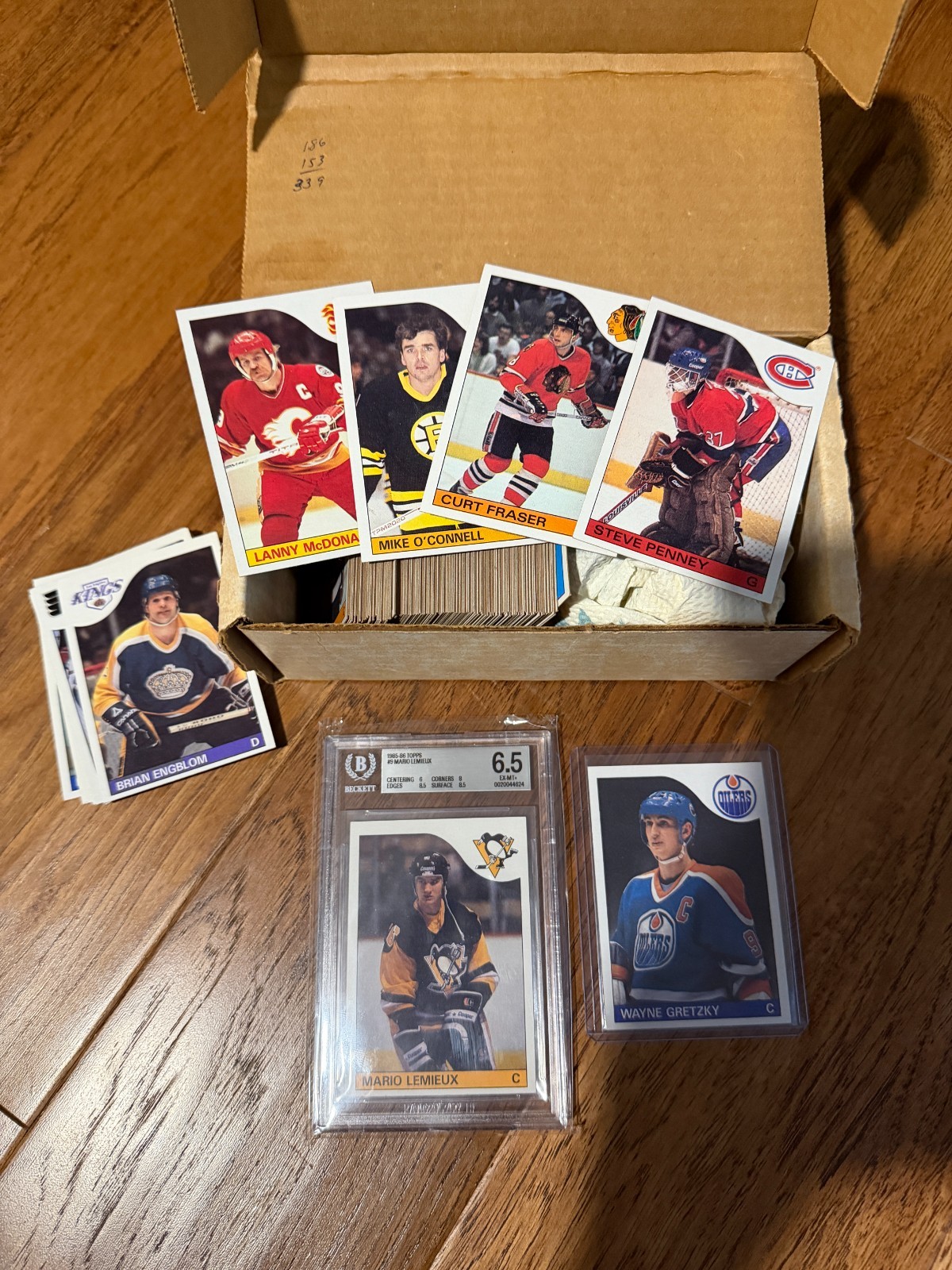 1985-86 Topps NHL Hockey Complete Set 165 Cards w/ LEMIEUX BGS 6.5 EX/MT+ ROOKIE