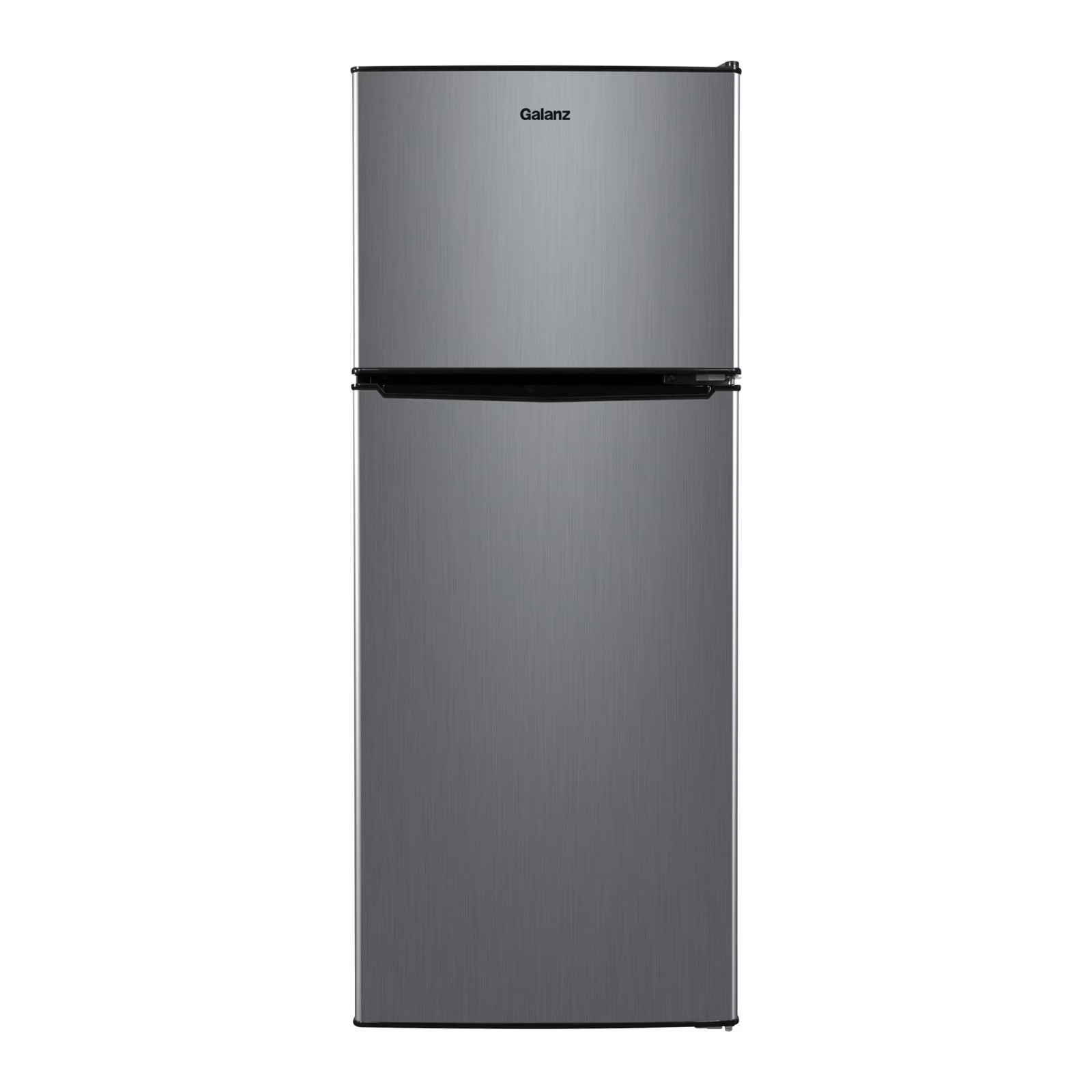 Galanz 4.6. Cu ft Two Door Mini Refrigerator with Freezer, Stainless Steel, New,