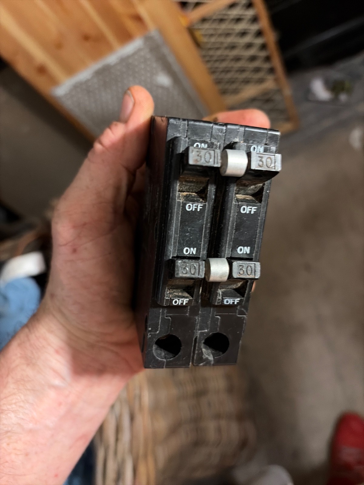 Square D QOT230230 30/30 Amp 4 Pole 240V Breaker - Old Style - Metal Hook