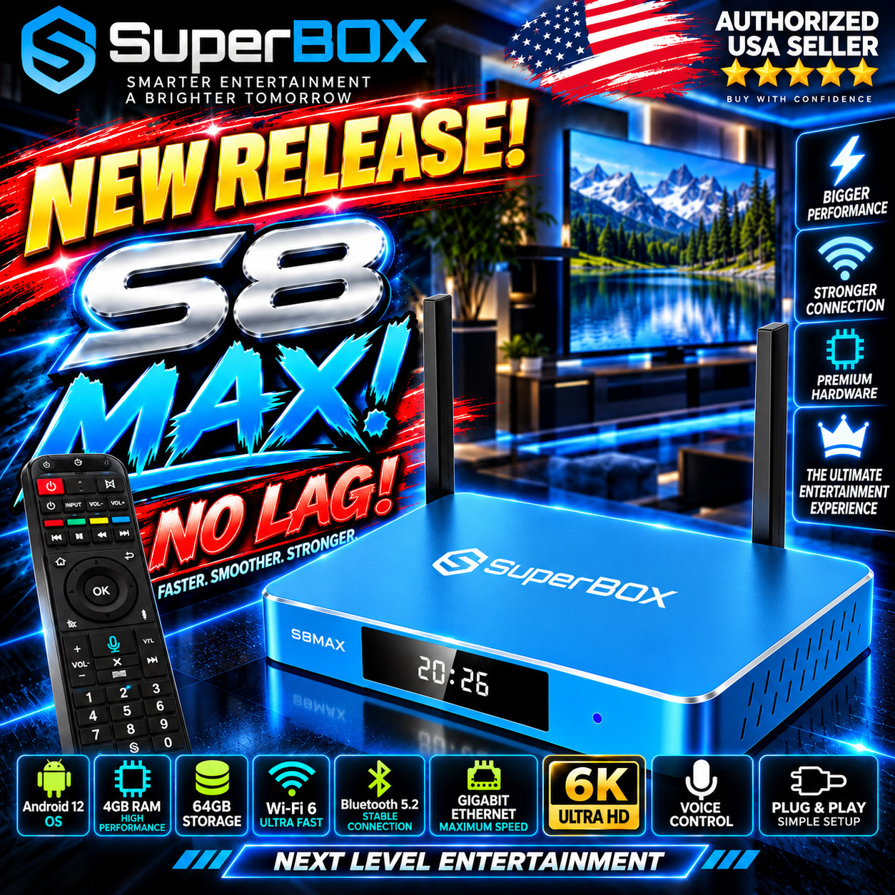 2027 SuperBOX S8 MAX - 1 Day Ship Option - DVR MD4U - PiP - No App Kickout - S7 2027 SuperBOX S8 MAX - 1 Day Ship Option - DVR MD4U - PiP - No App Kickout - S7