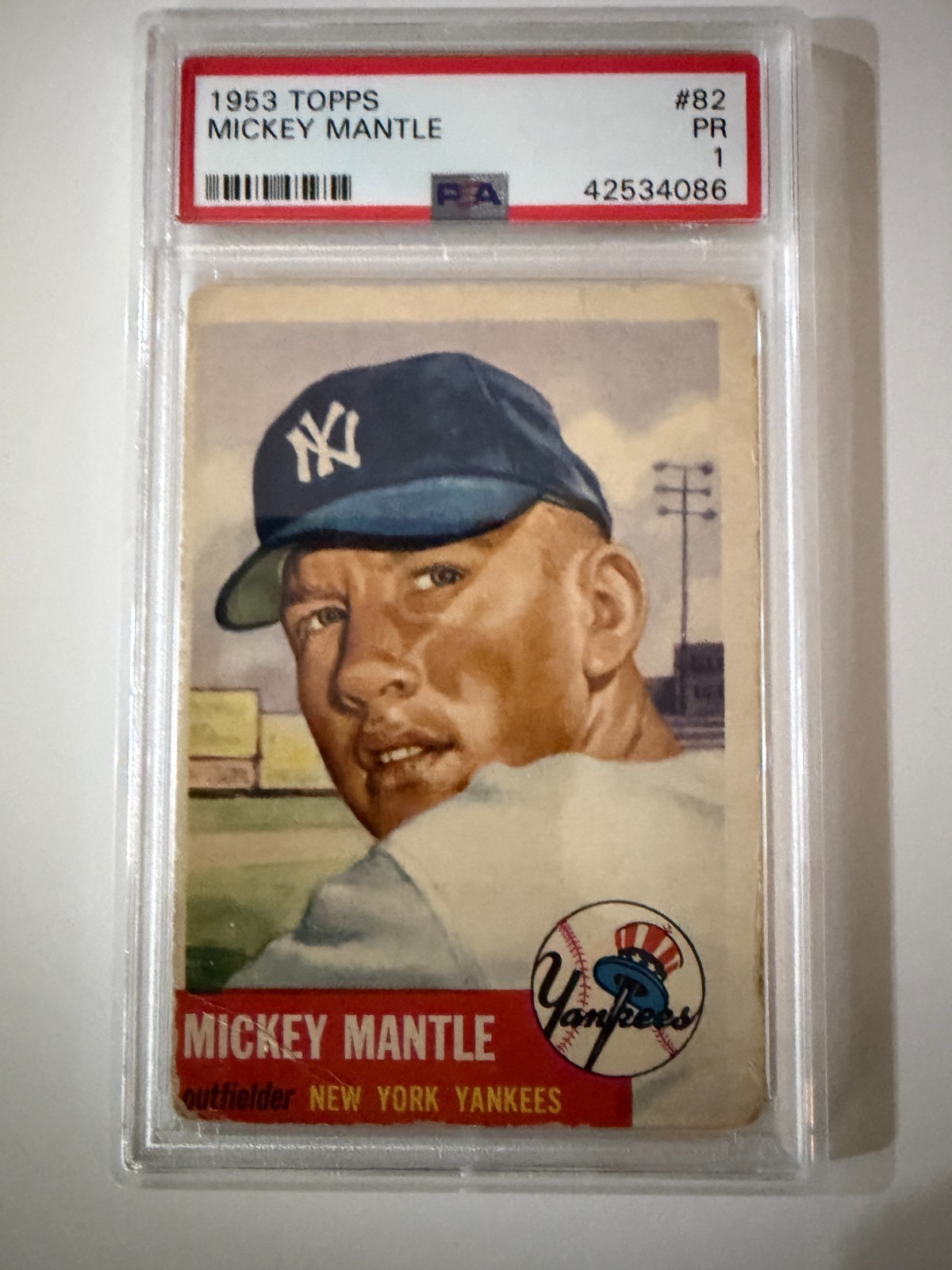 1953 Topps Mickey Mantle # 82 PSA 1 1953 Topps Mickey Mantle # 82 PSA 1