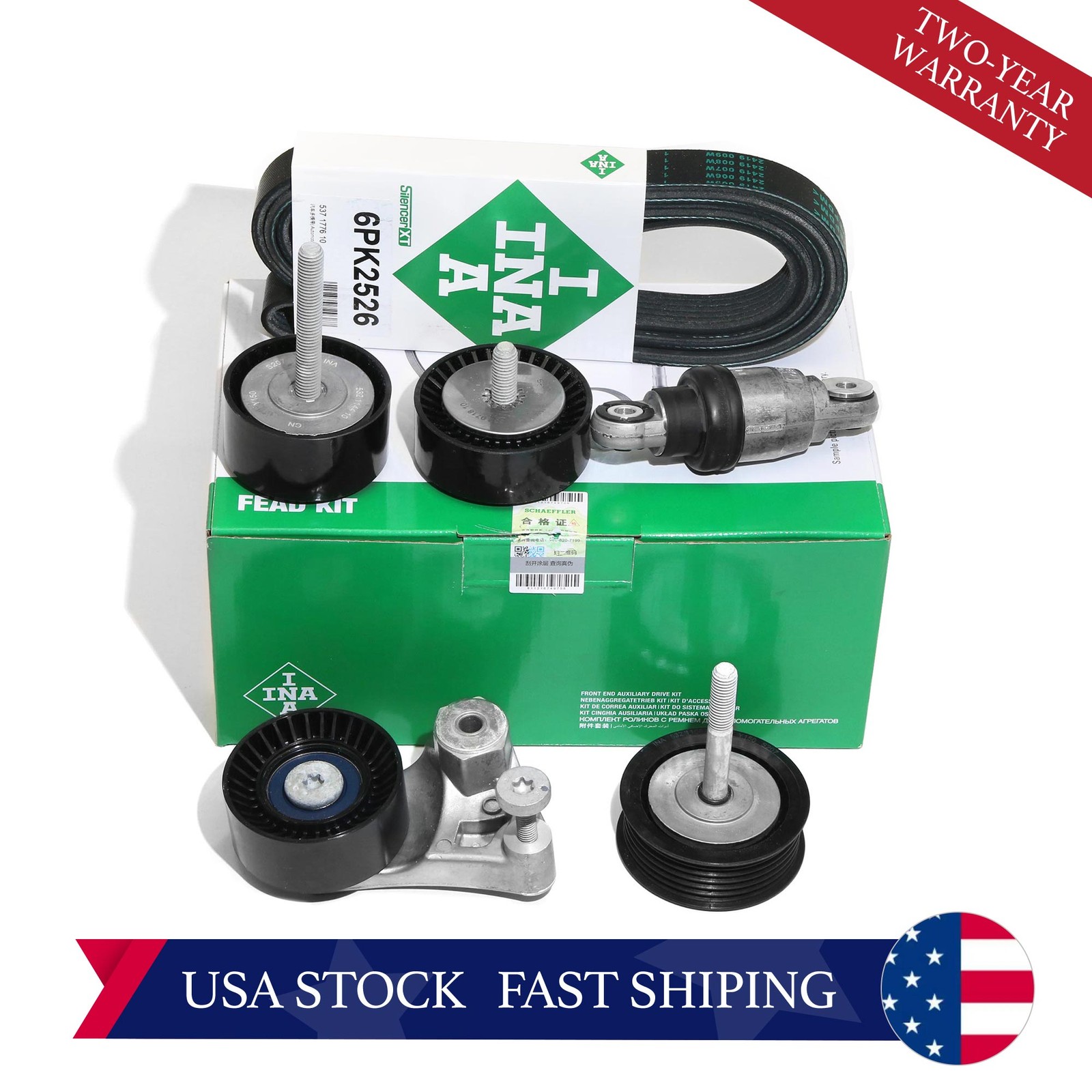 6PK2526 INA Belt Tensioner Drive Kit For Porsche Macan 3.0T 2014-2018
