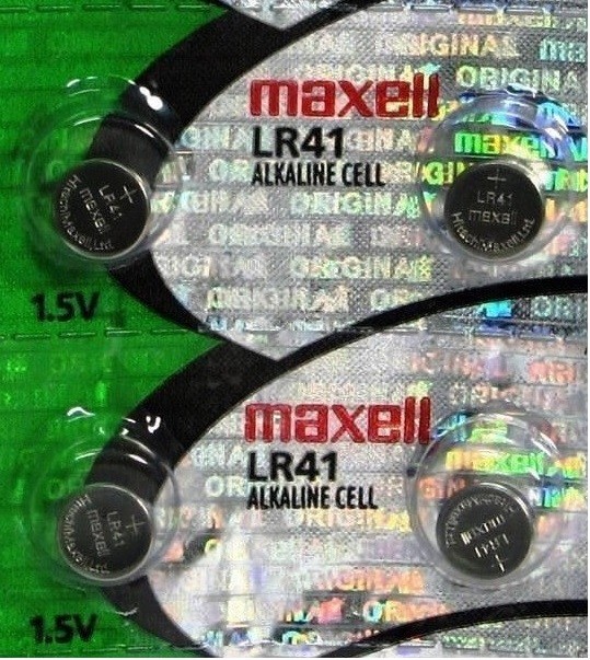 4 Maxell LR41 Button Cell Batteries. AG3 192