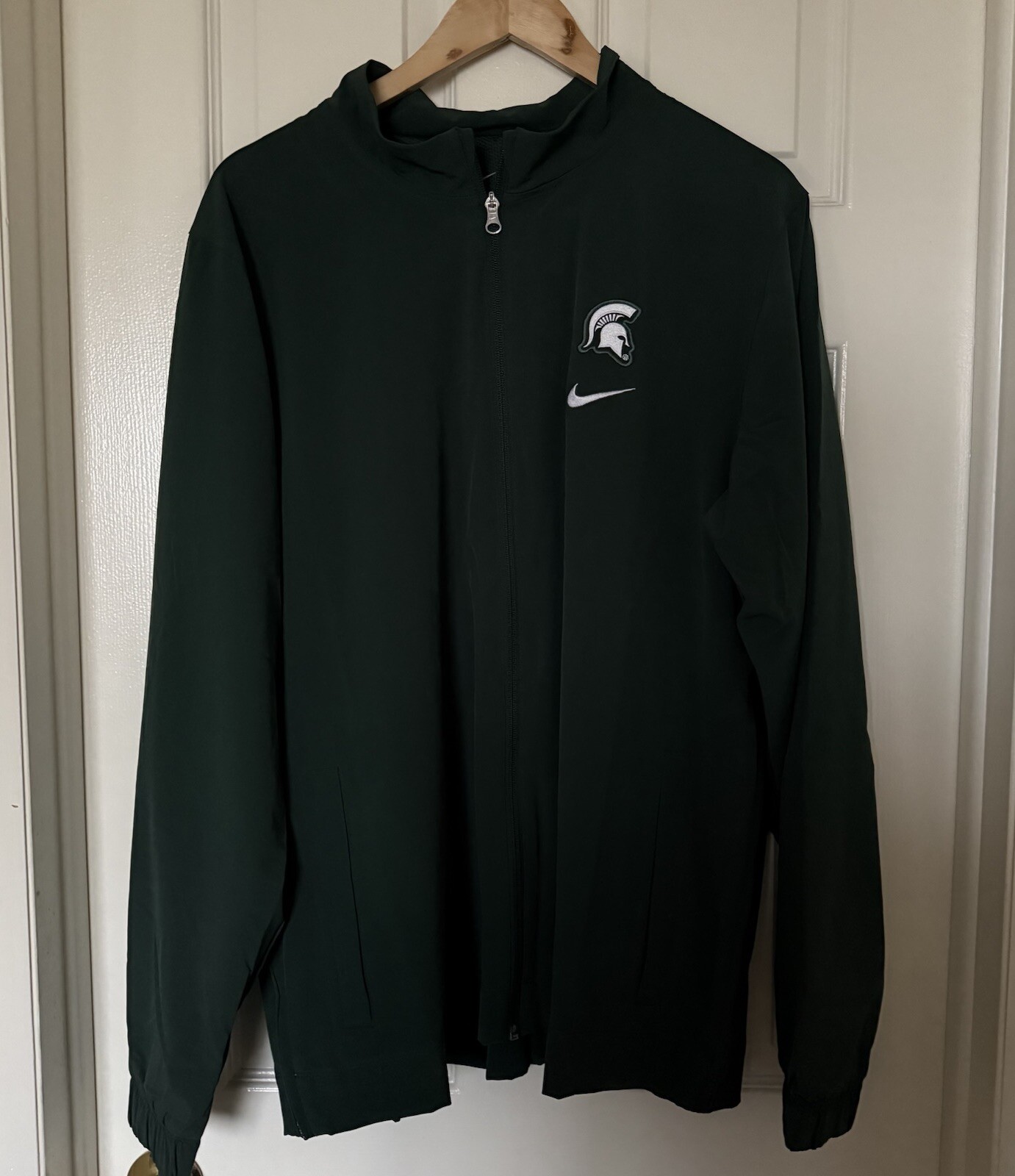 Nike Mens XL Michigan State Spartans Full-Zip Team Issued PE Warmup Track Jacket