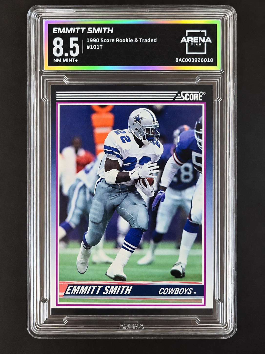 1990 Score Rookie & Traded Emmitt Smith RC #101T Arena Club 8.5 Cowboys