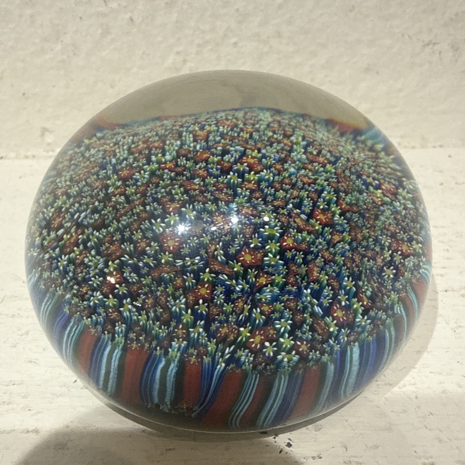 Vintage Mid-20th Century Murano Glass Millefiori Italian Paperweight Vintage Mid-20th Century Murano Glass Millefiori Italian Paperweight