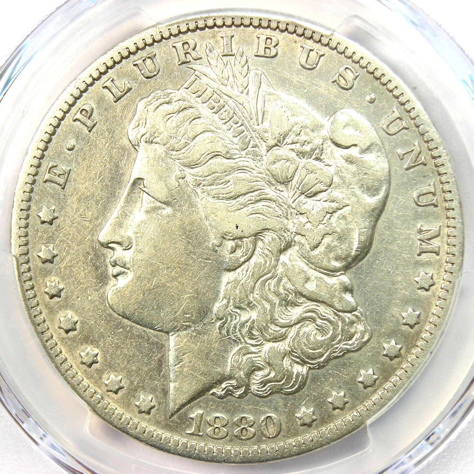 1880/79-CC Morgan Silver Dollar $1 Carson City Coin - PCGS XF Detail (EF)