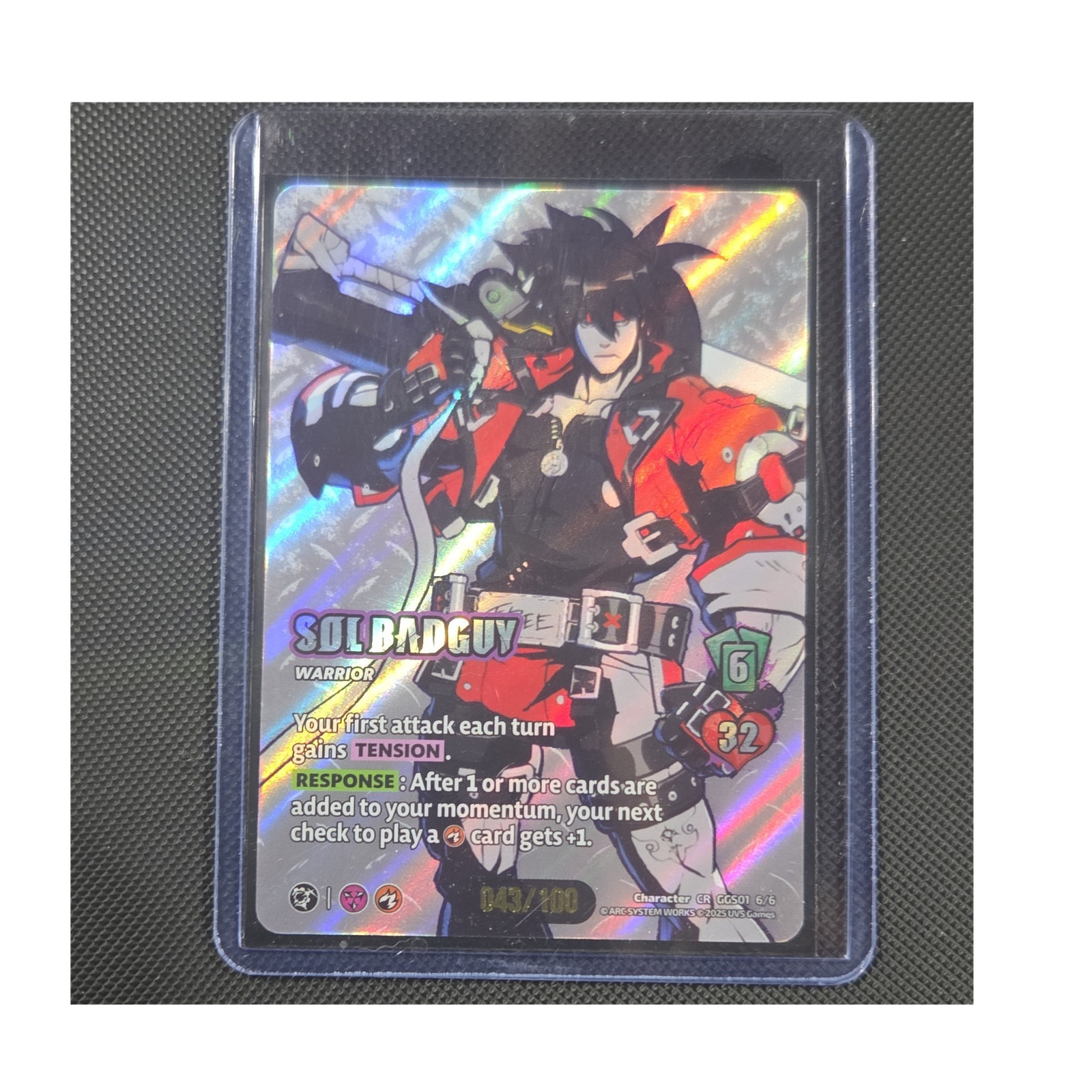 UVS Games UniVersus Sol Badguy CR Foil Limited Edition CGS01 043/100 Serialized UVS Games UniVersus Sol Badguy CR Foil Limited Edition CGS01 043/100 Serialized