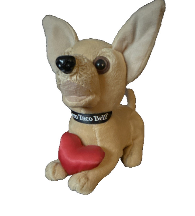 New Vintage Taco bell talking Chihuahua dog heart 6” plush toy stuffed animal New Vintage Taco bell talking Chihuahua dog heart 6” plush toy stuffed animal