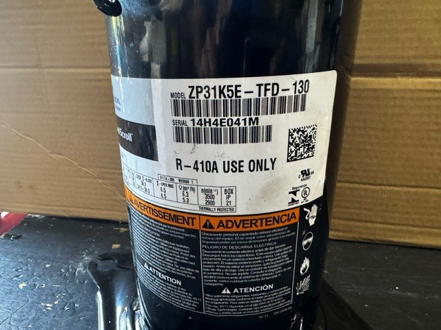 Copeland ZP31K5E-TFD-130 2.5 Ton Single-Stage AC Scroll Compressor 460/60/3