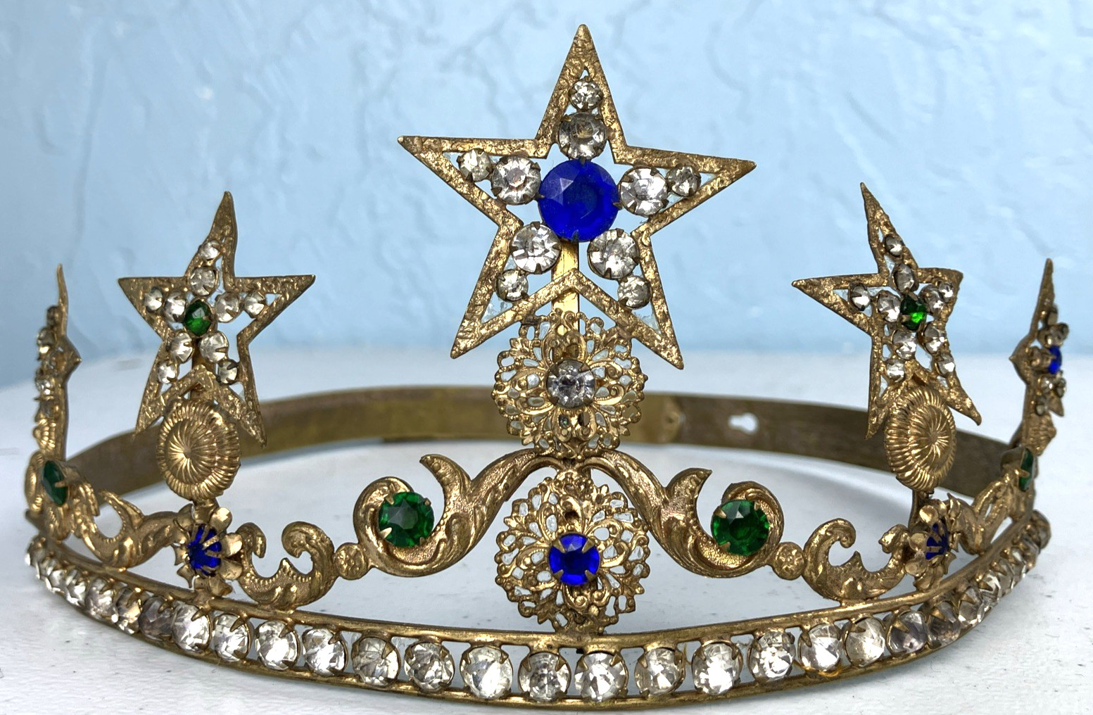 Late Victorian - Edwardian Paste Stones Tiara Crown Stars Celestial Comite Late Victorian - Edwardian Paste Stones Tiara Crown Stars Celestial Comite