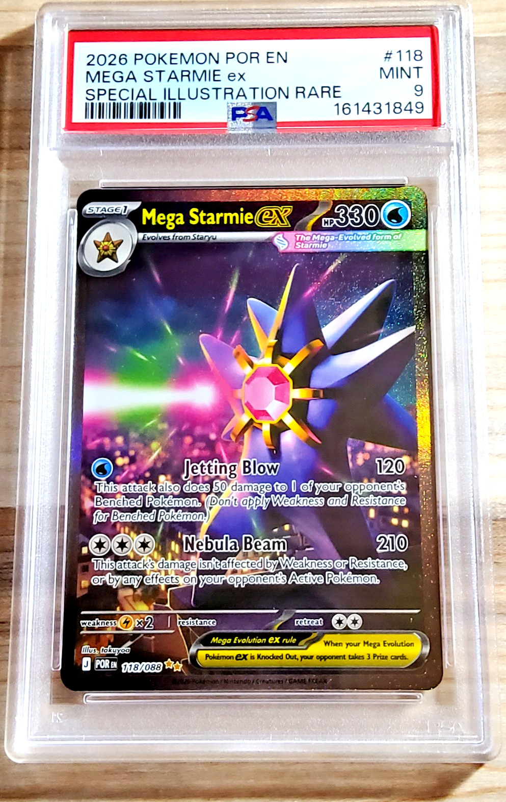 2026 POKEMON Perfect Order MEGA STARMIE EX #118 Special Illustration Rare PSA 9