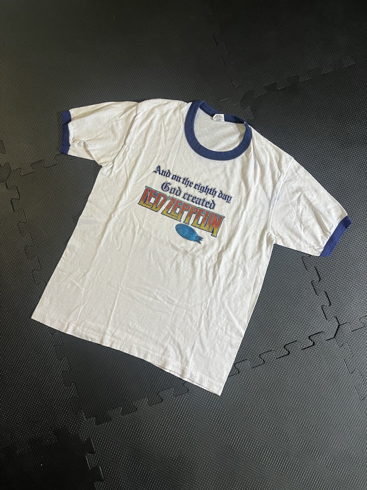 Led Zeppelin 70’s Ringer Graphic T-Shirt “And on the eighth day God created” M