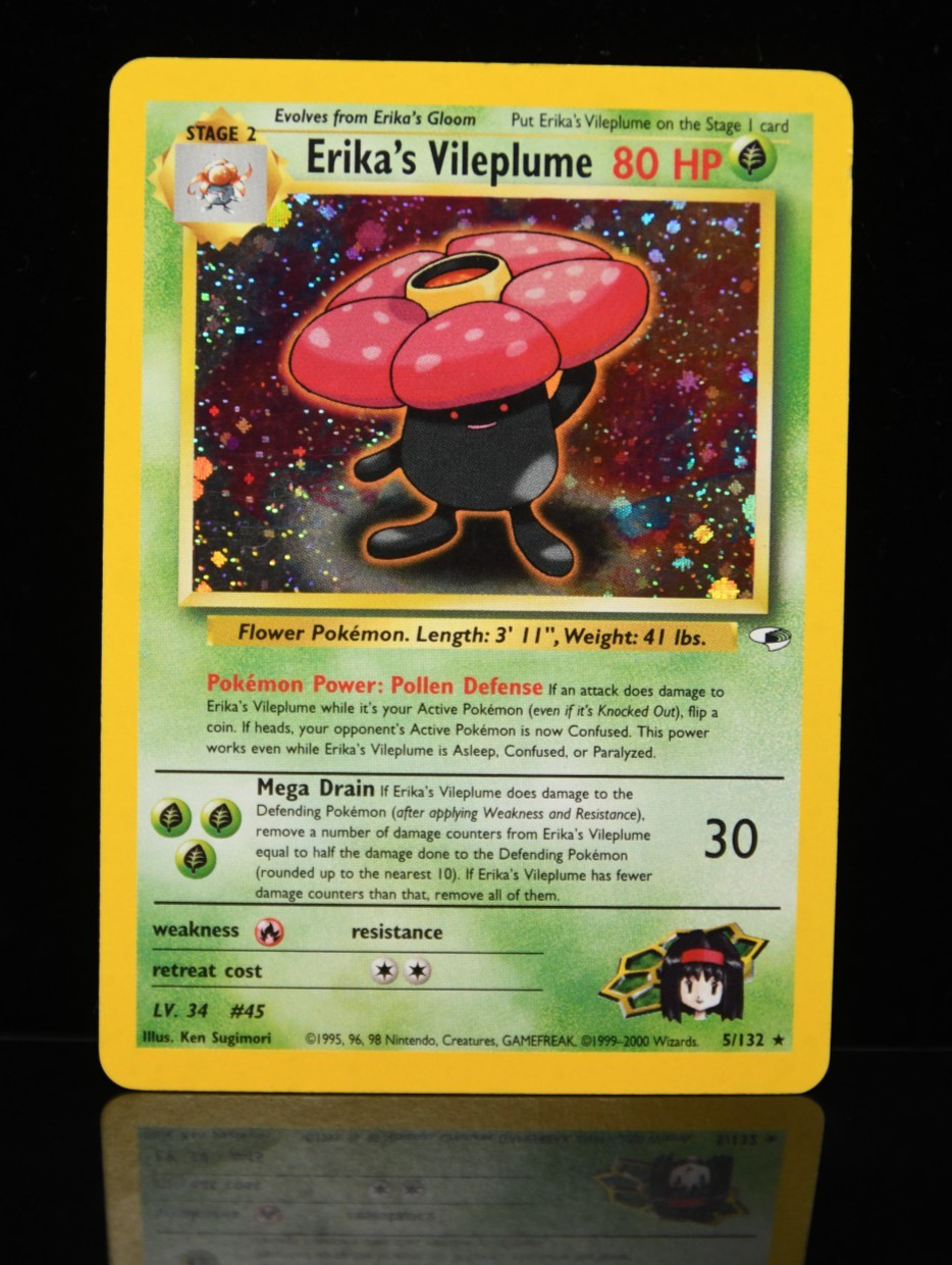Pokémon TCG Gym Heroes 5/132 ERIKA\'S VILEPLUME Holo Rare 2000 Pokémon TCG Gym Heroes 5/132 ERIKA\'S VILEPLUME Holo Rare 2000