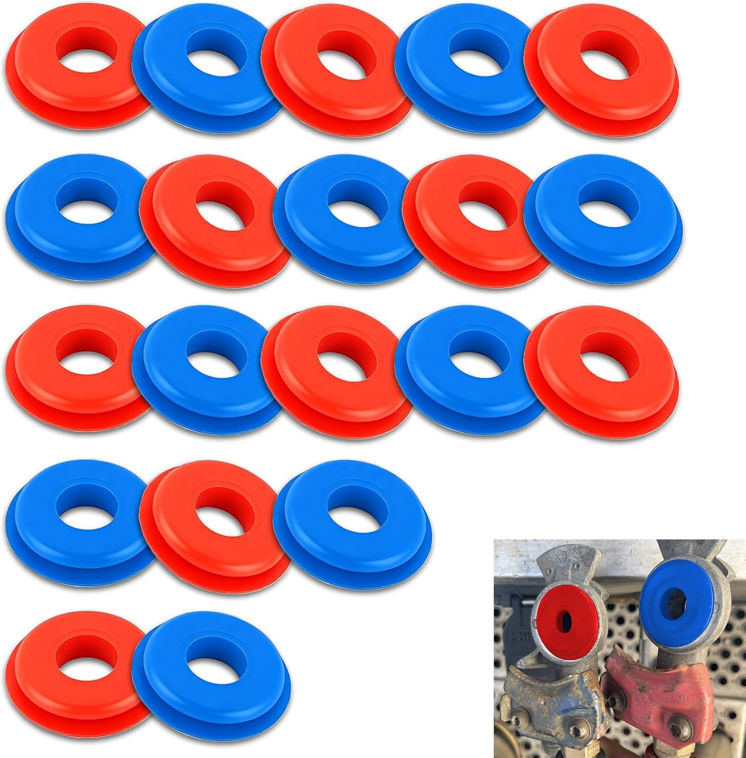 20PCS Glad Hand Seal, Hose Gasket, Rubber round Vehicle Gladhand Gasket, 10028 A