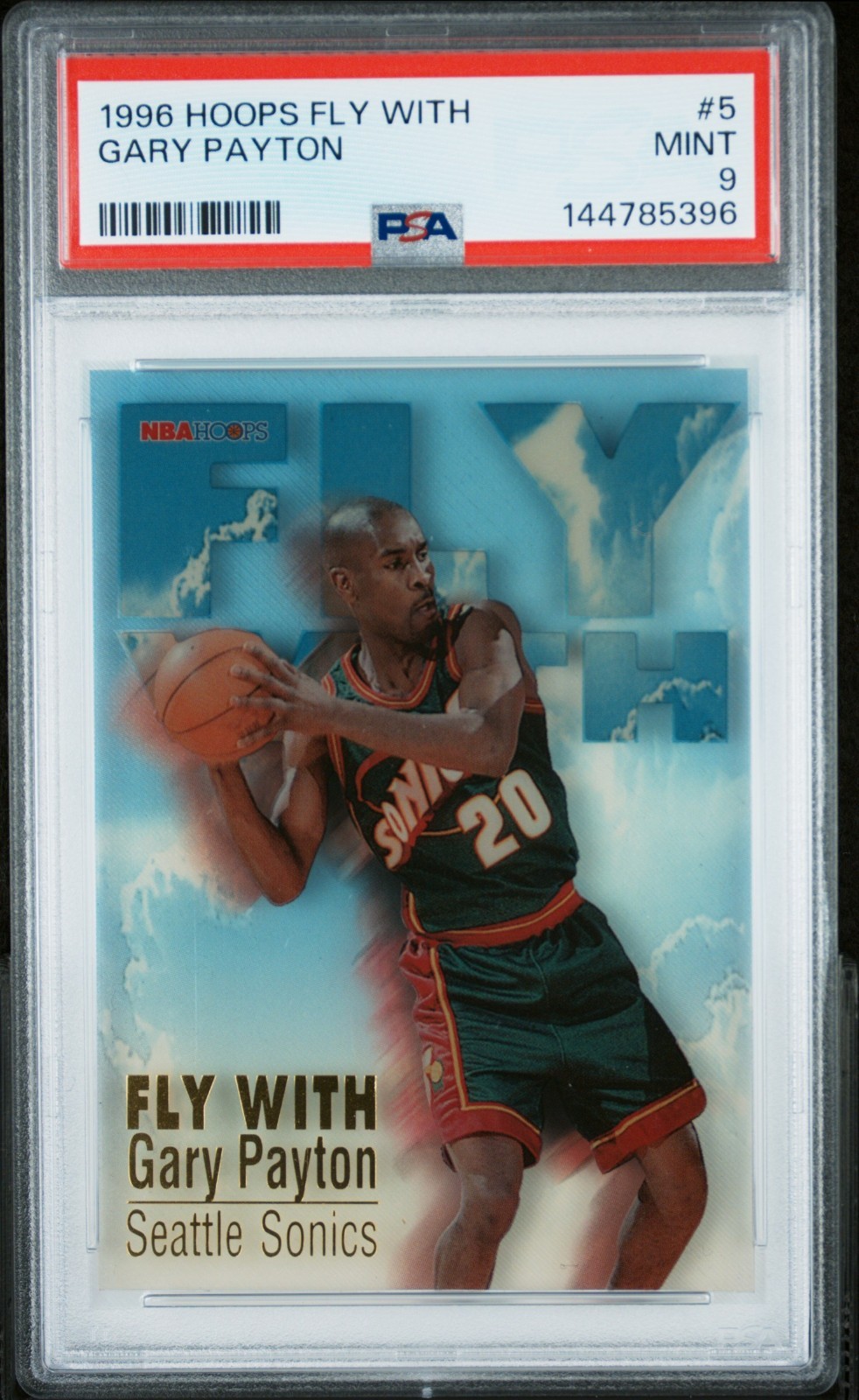 1996-97 Hoops Fly With Gary Payton #5 Insert PSA 9 Seattle SuperSonics