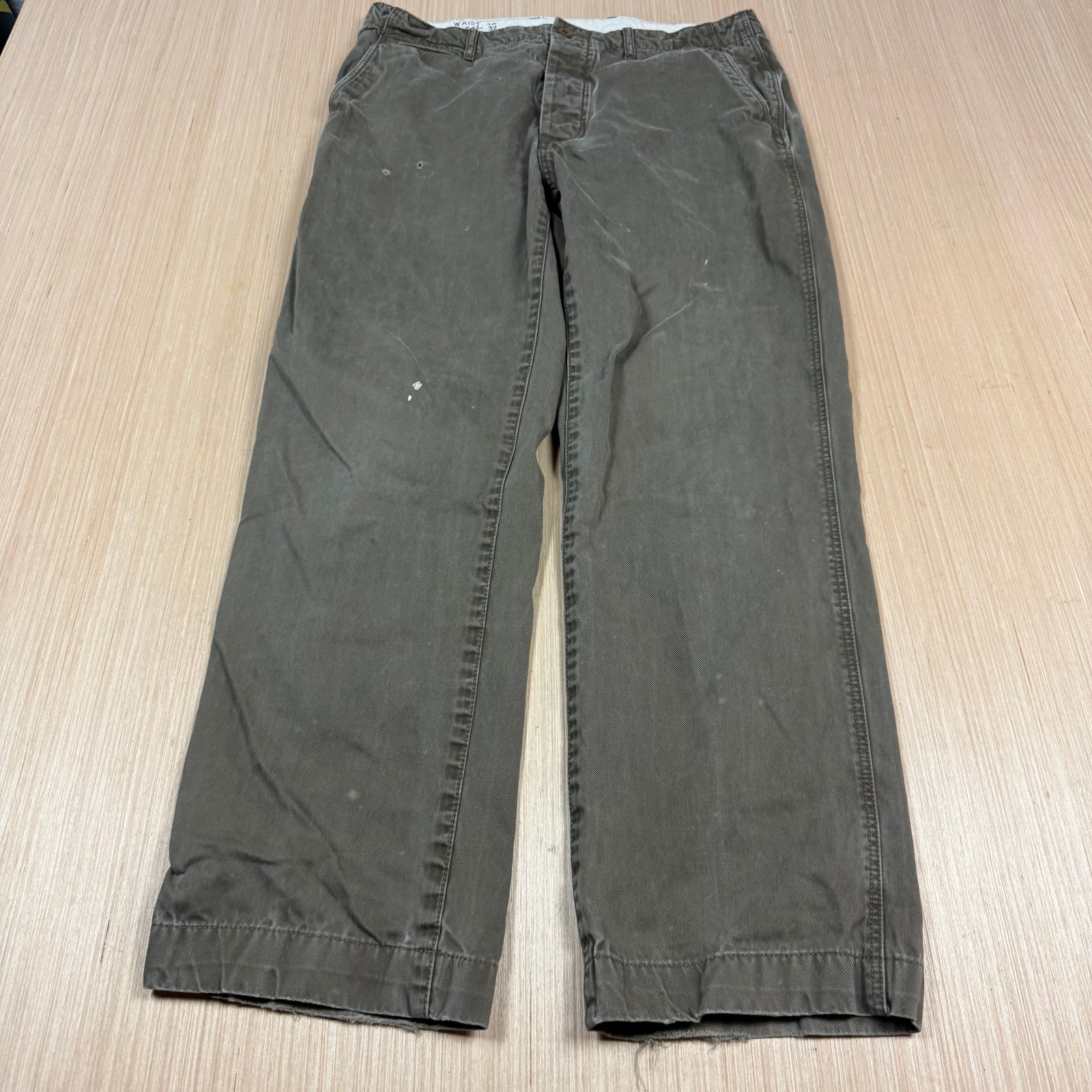 y2k J Crew Vintage Field Chinos Pants Distressed Army 34x32 actual 31 canvas