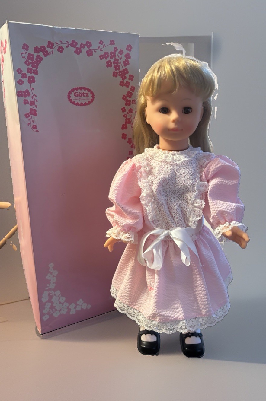 VTG Götz 24” Walking Singing Doll Original Box 3 Outfits Germany Works Disk Rare